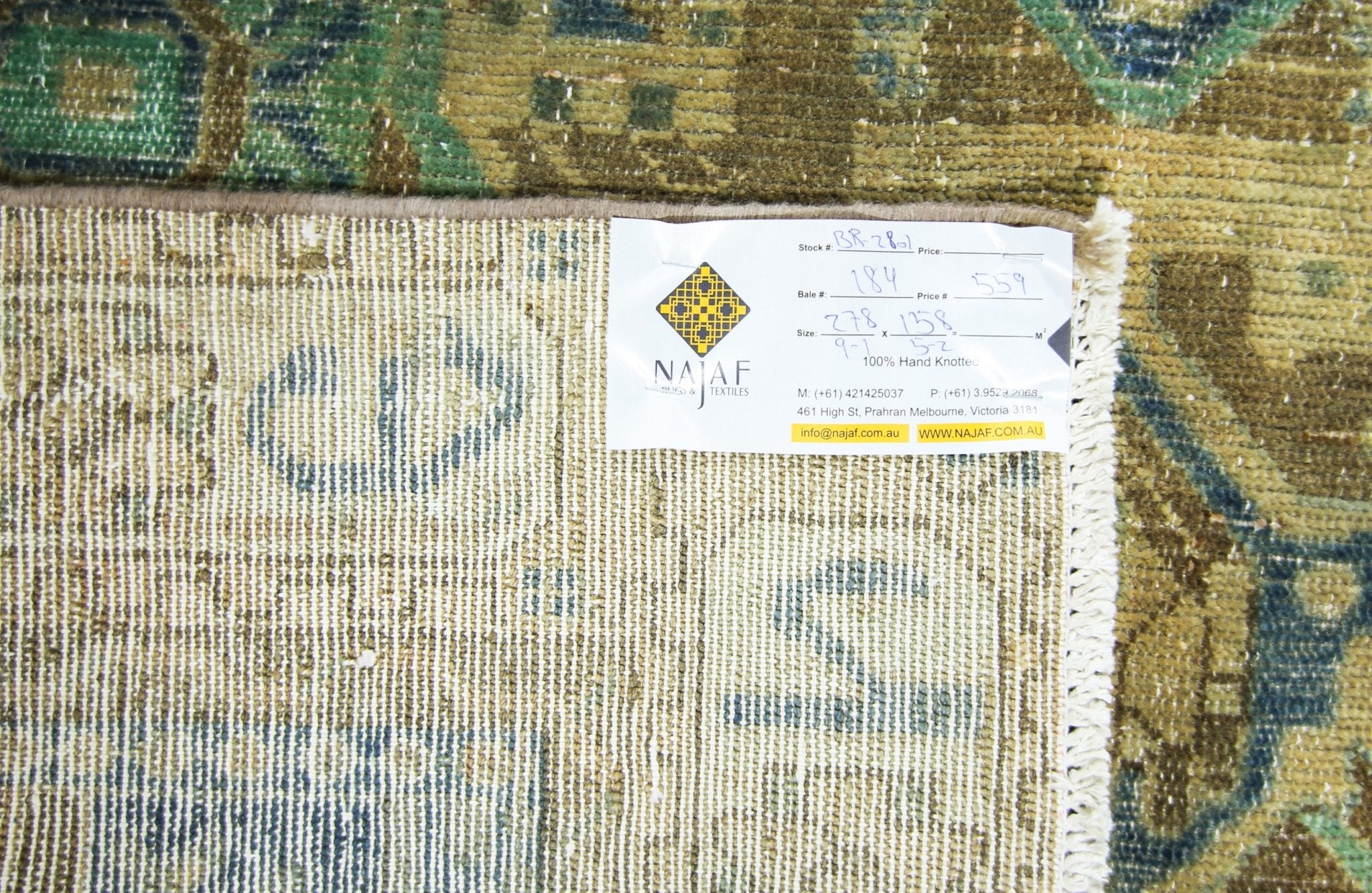 Handmade Vintage Persian Rug | 278 x 158 cm | 9'1" x 5'2" - Najaf Rugs & Textile