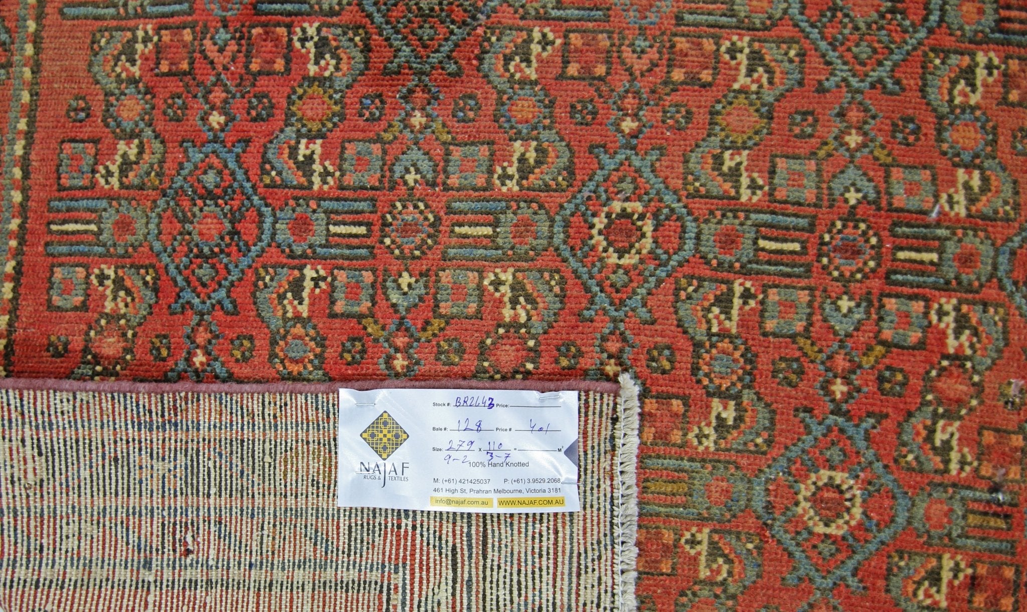 Handmade Vintage Persian Rug | 279 x 110 cm | 9'2" x 3'7" - Najaf Rugs & Textile