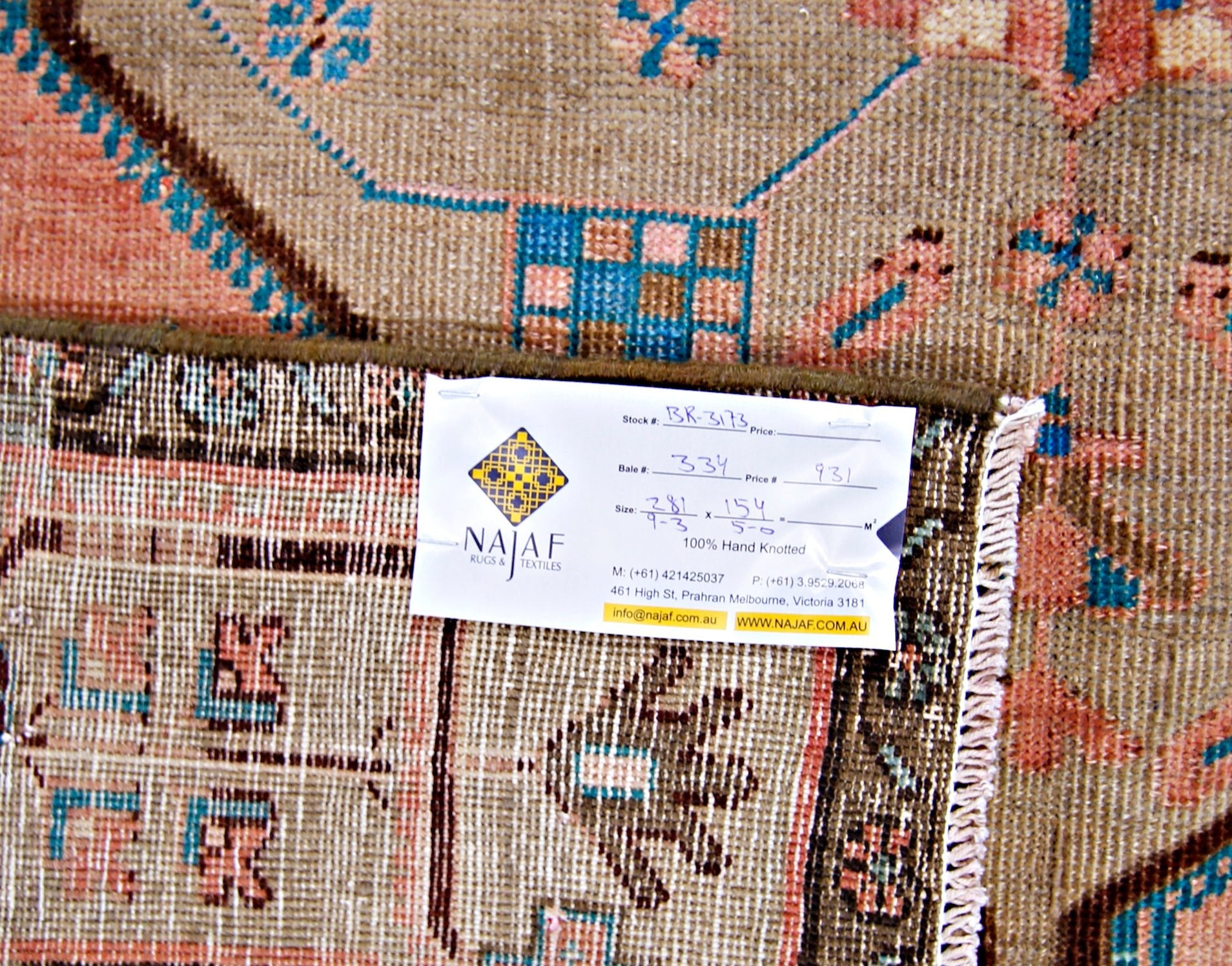 Handmade Vintage Persian Rug | 281 x 154 cm | 9'3" x 5' - Najaf Rugs & Textile