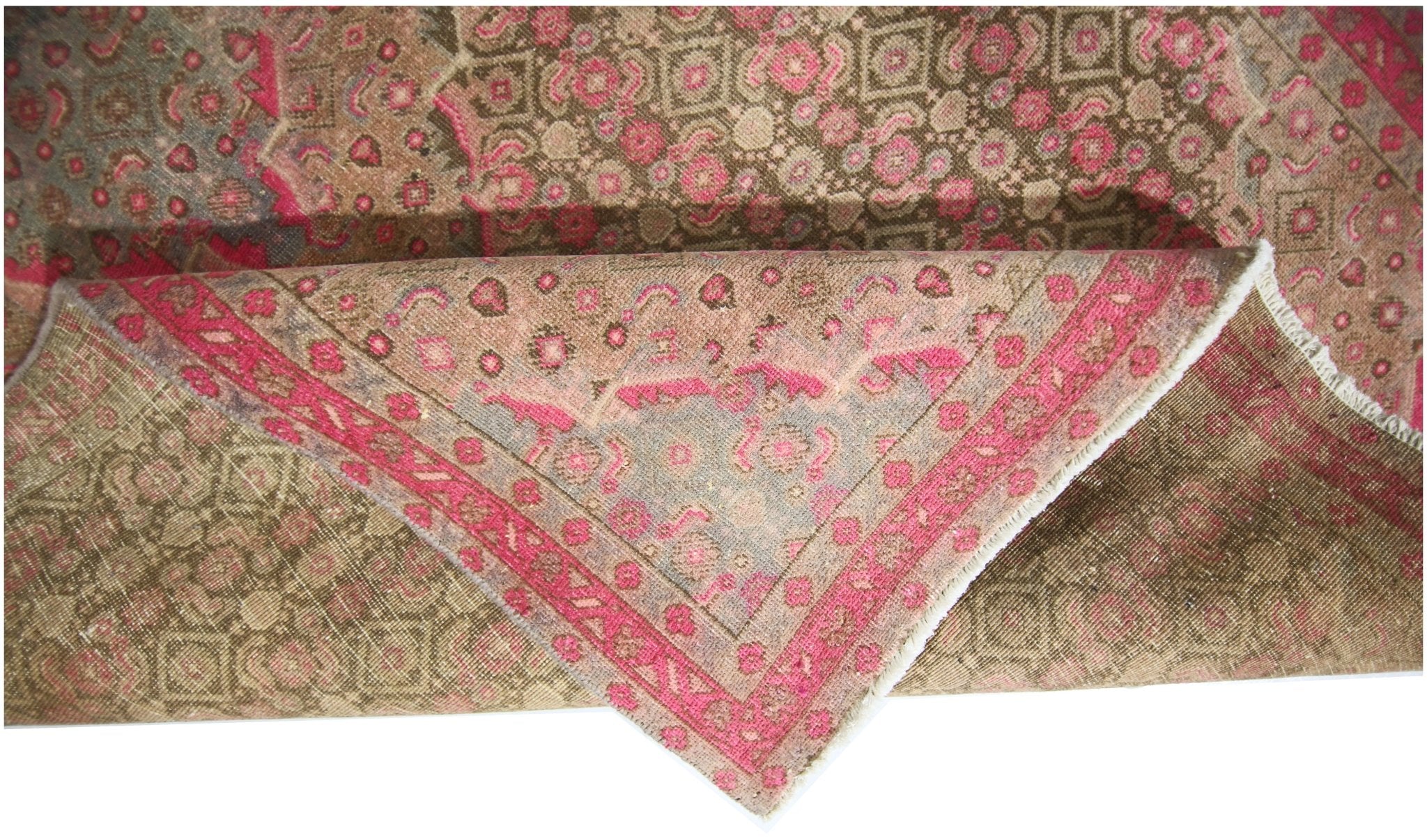 Handmade Vintage Persian Rug | 282 x 146 cm | 9'3" x 4'10" - Najaf Rugs & Textile