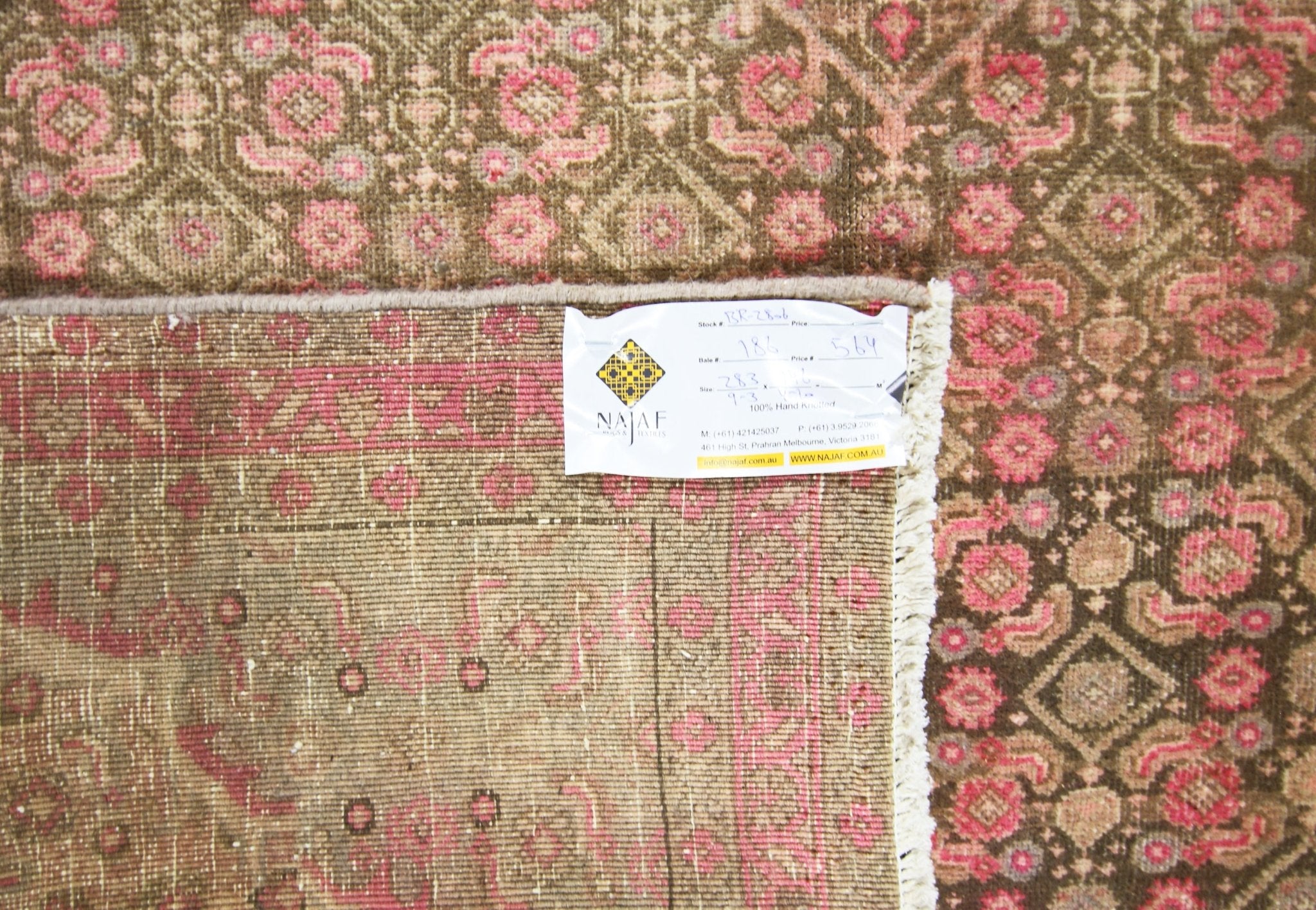 Handmade Vintage Persian Rug | 282 x 146 cm | 9'3" x 4'10" - Najaf Rugs & Textile