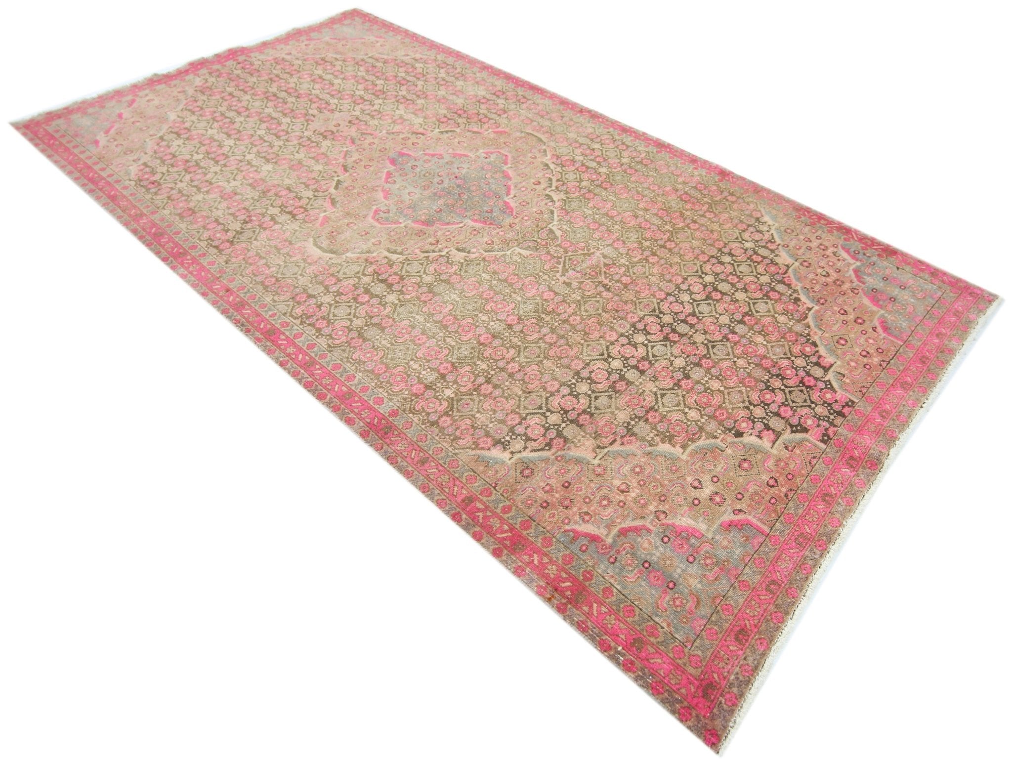 Handmade Vintage Persian Rug | 282 x 146 cm | 9'3" x 4'10" - Najaf Rugs & Textile