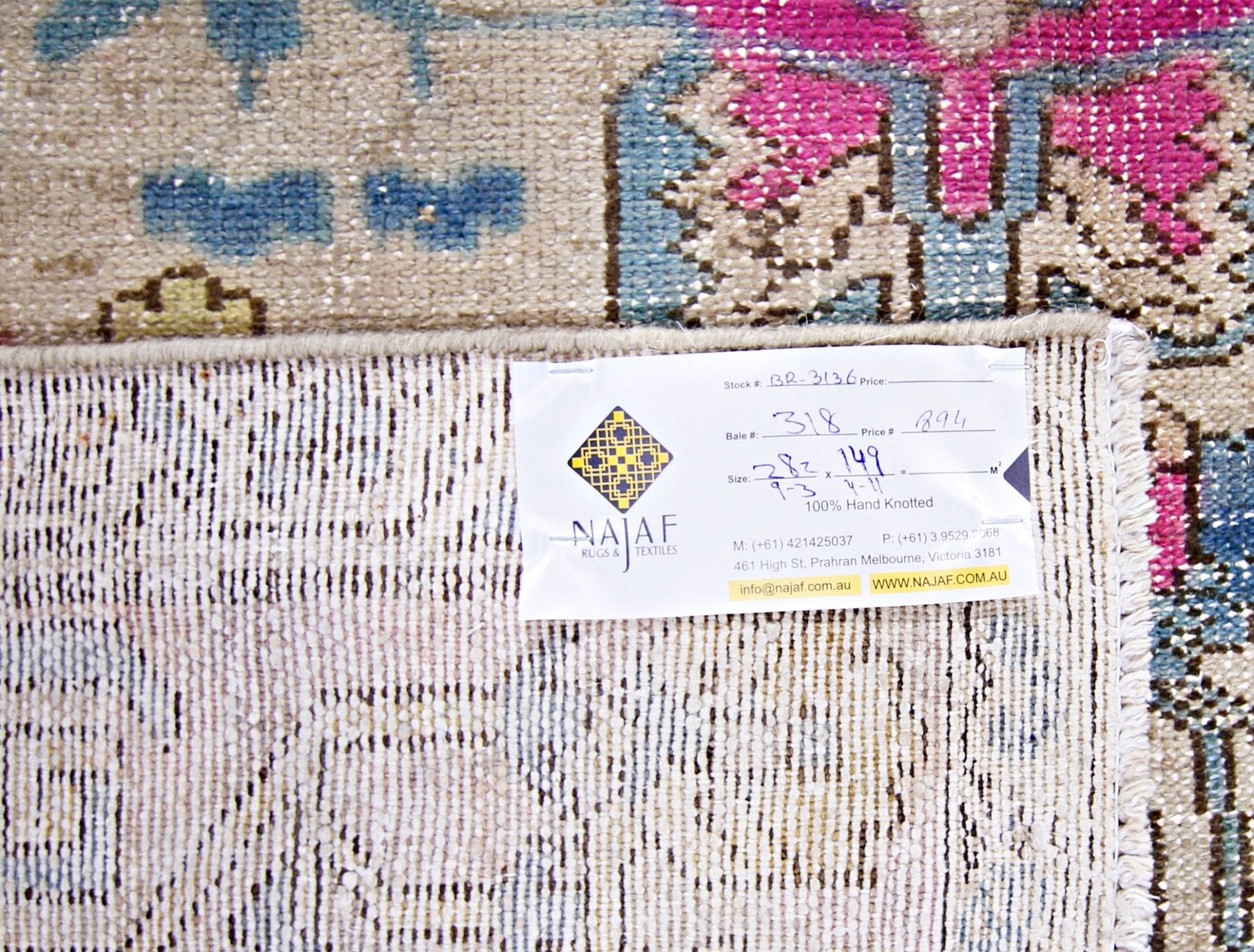 Handmade Vintage Persian Rug | 282 x 149 cm | 9'3" x 4'11" - Najaf Rugs & Textile