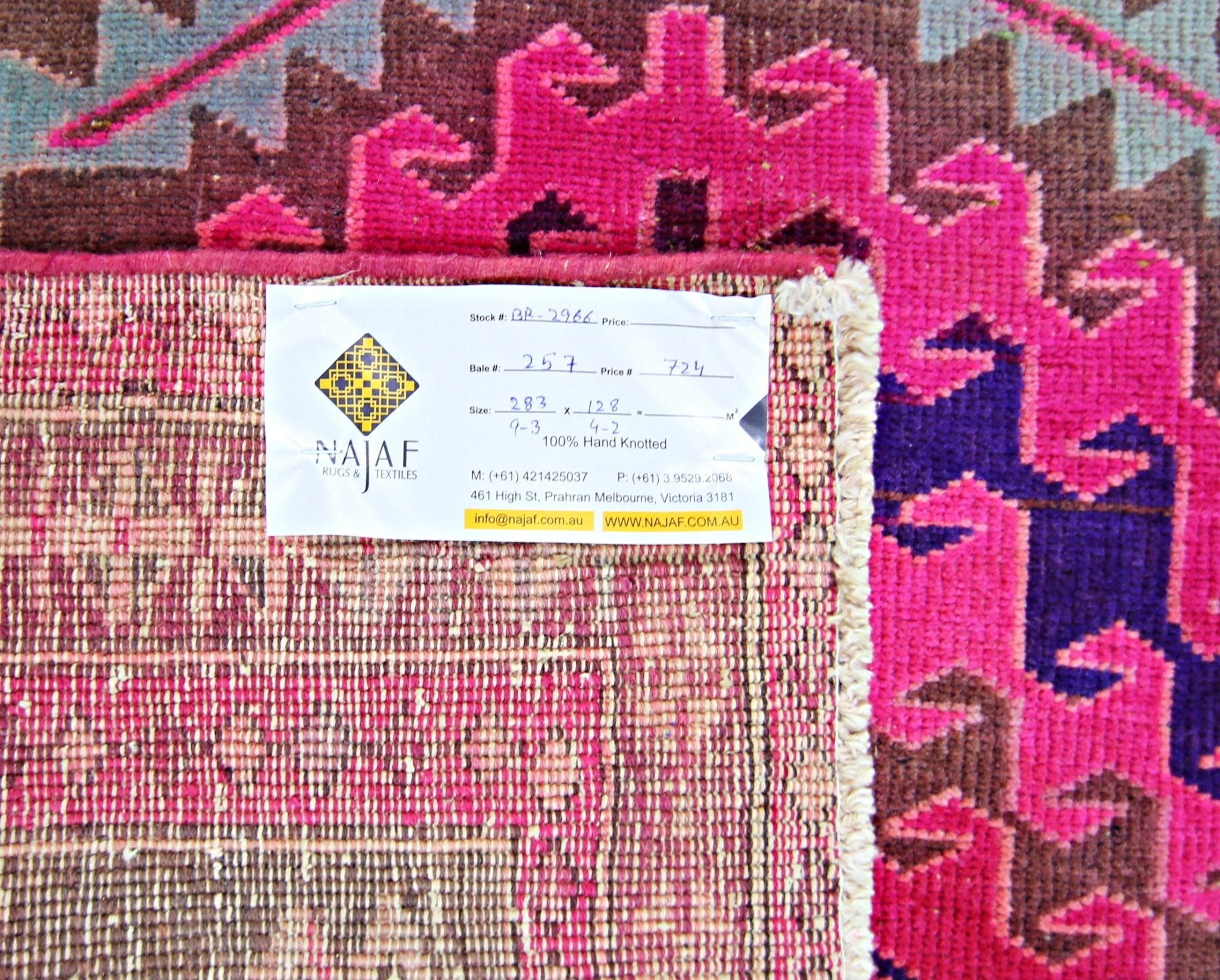 Handmade Vintage Persian Rug | 283 x 128 cm | 9'3" x 4'2" - Najaf Rugs & Textile