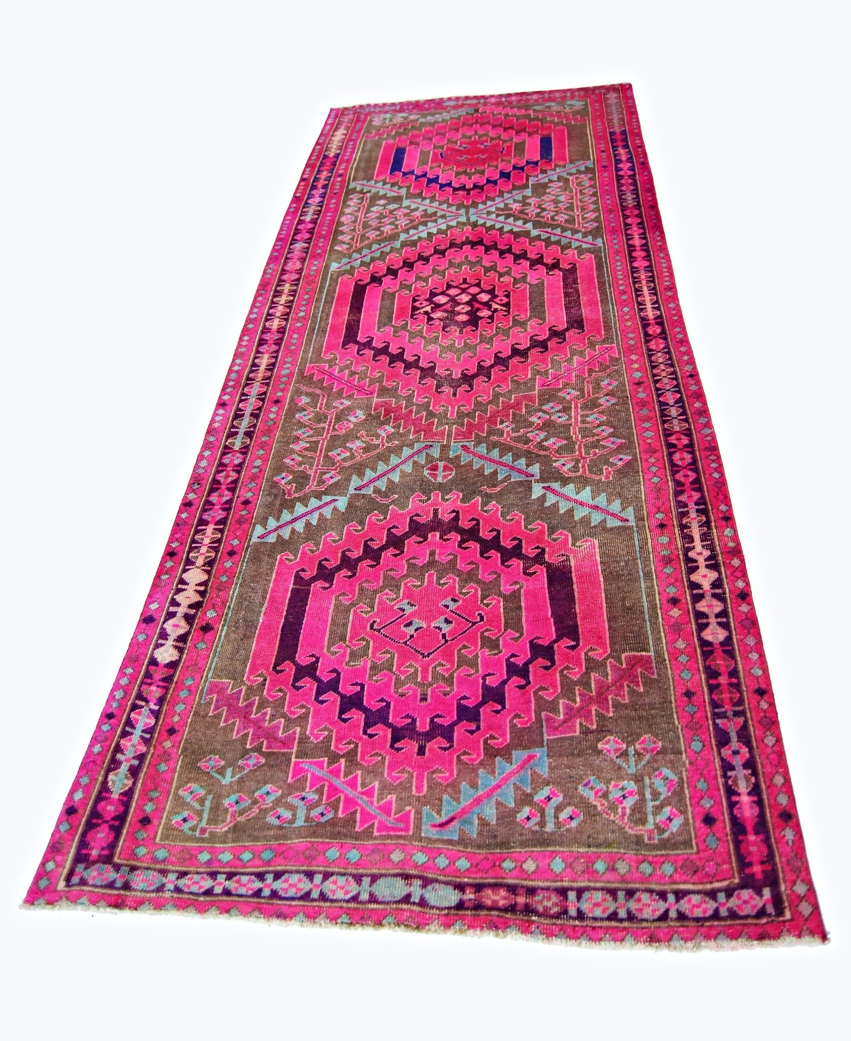 Handmade Vintage Persian Rug | 283 x 128 cm | 9'3" x 4'2" - Najaf Rugs & Textile