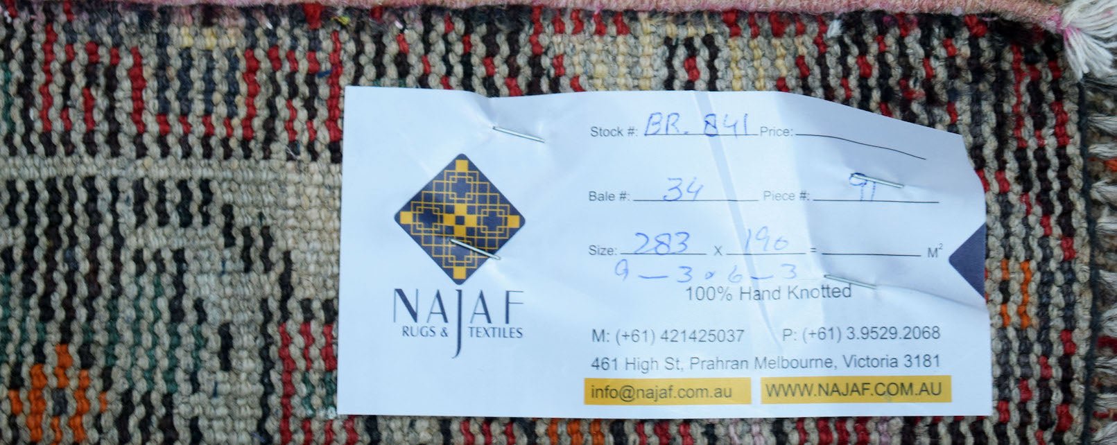 Handmade Vintage Persian Rug | 283 x 190 cm | 9'3" x 6'3" - Najaf Rugs & Textile