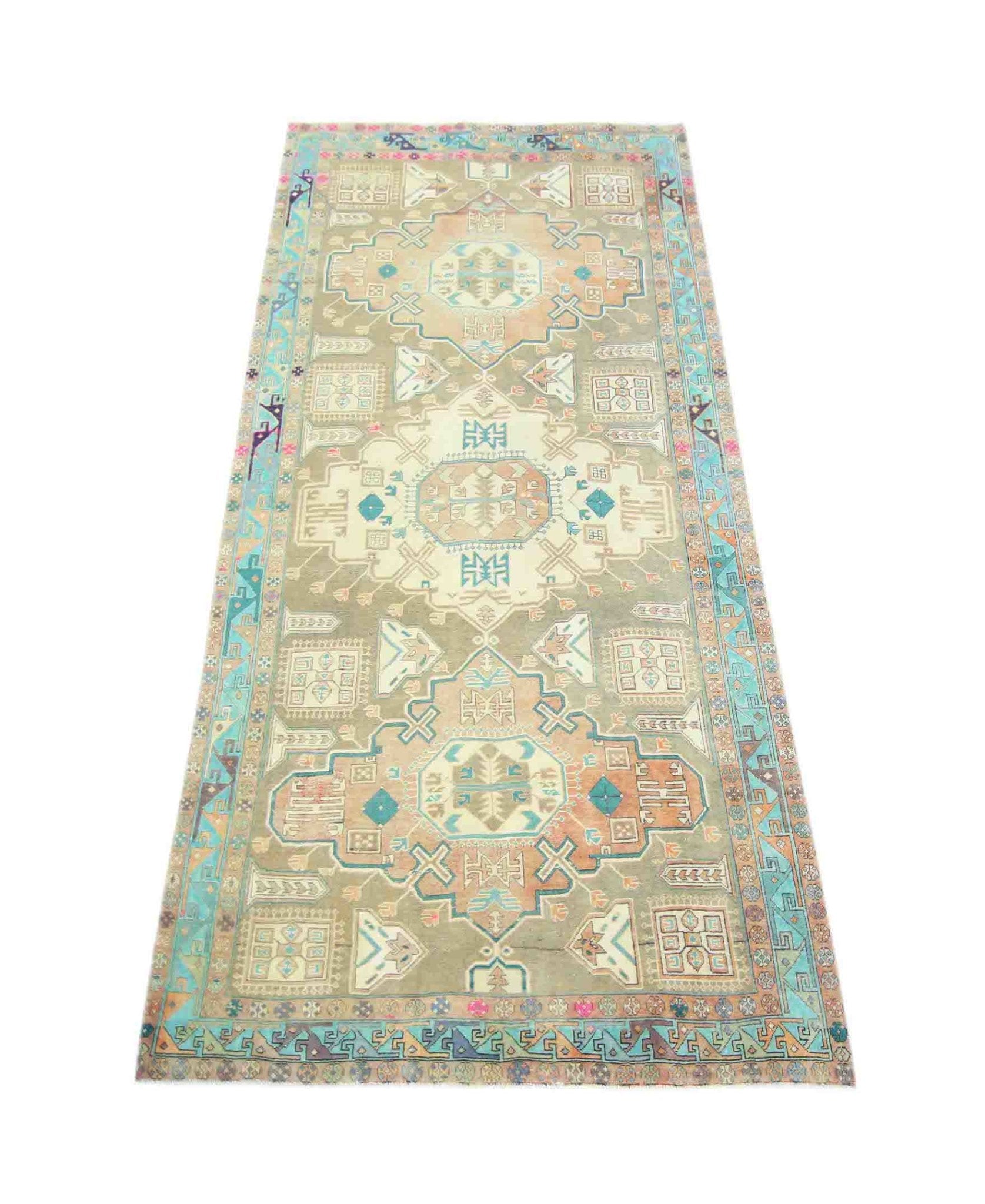 Handmade Vintage Persian Rug | 285 x 142 cm | 9'4" x 4'8" - Najaf Rugs & Textile