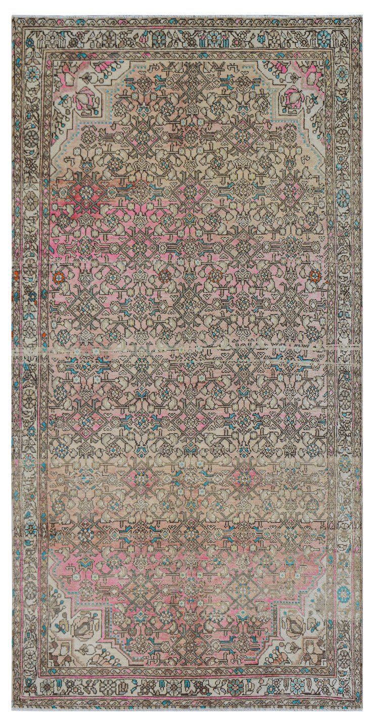 Handmade Vintage Persian Rug | 286 x 146 cm | 9'5" x 4'9" - Najaf Rugs & Textile