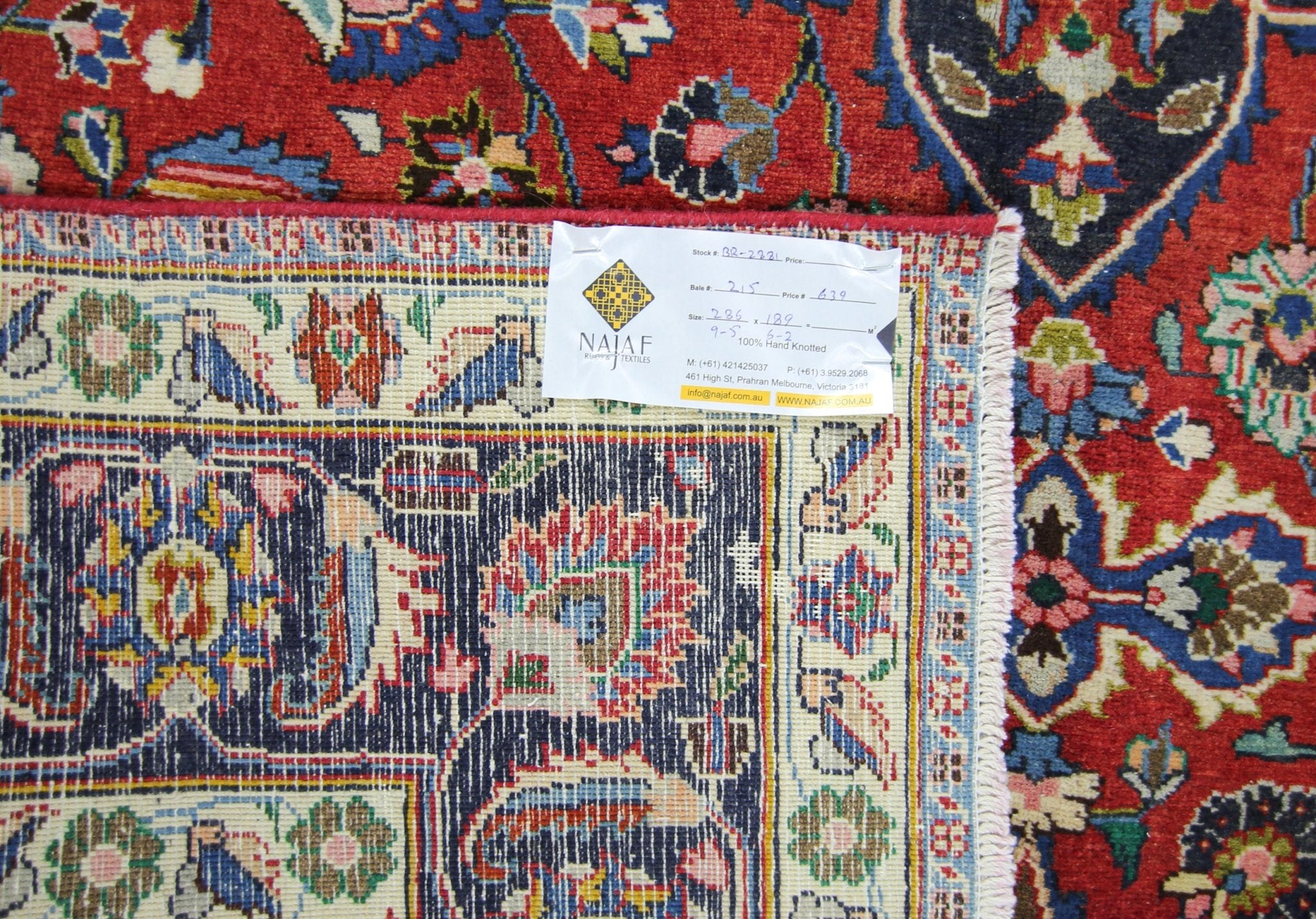 Handmade Vintage Persian Rug | 286 x 189 cm | 9'5" x 6'2" - Najaf Rugs & Textile