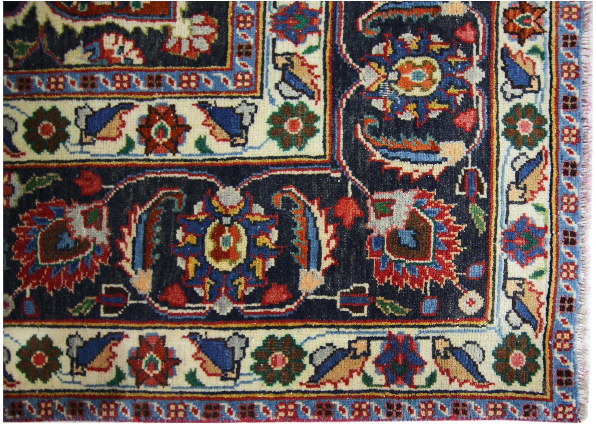 Handmade Vintage Persian Rug | 286 x 189 cm | 9'5" x 6'2" - Najaf Rugs & Textile