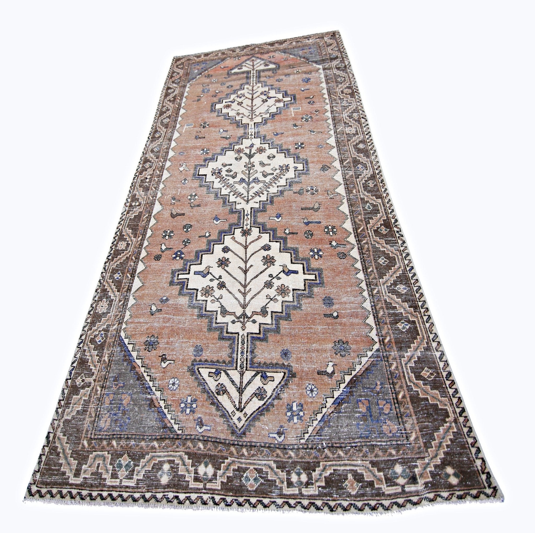 Handmade Vintage Persian Rug | 294 x 149 cm | 9'8" x 4'11" - Najaf Rugs & Textile