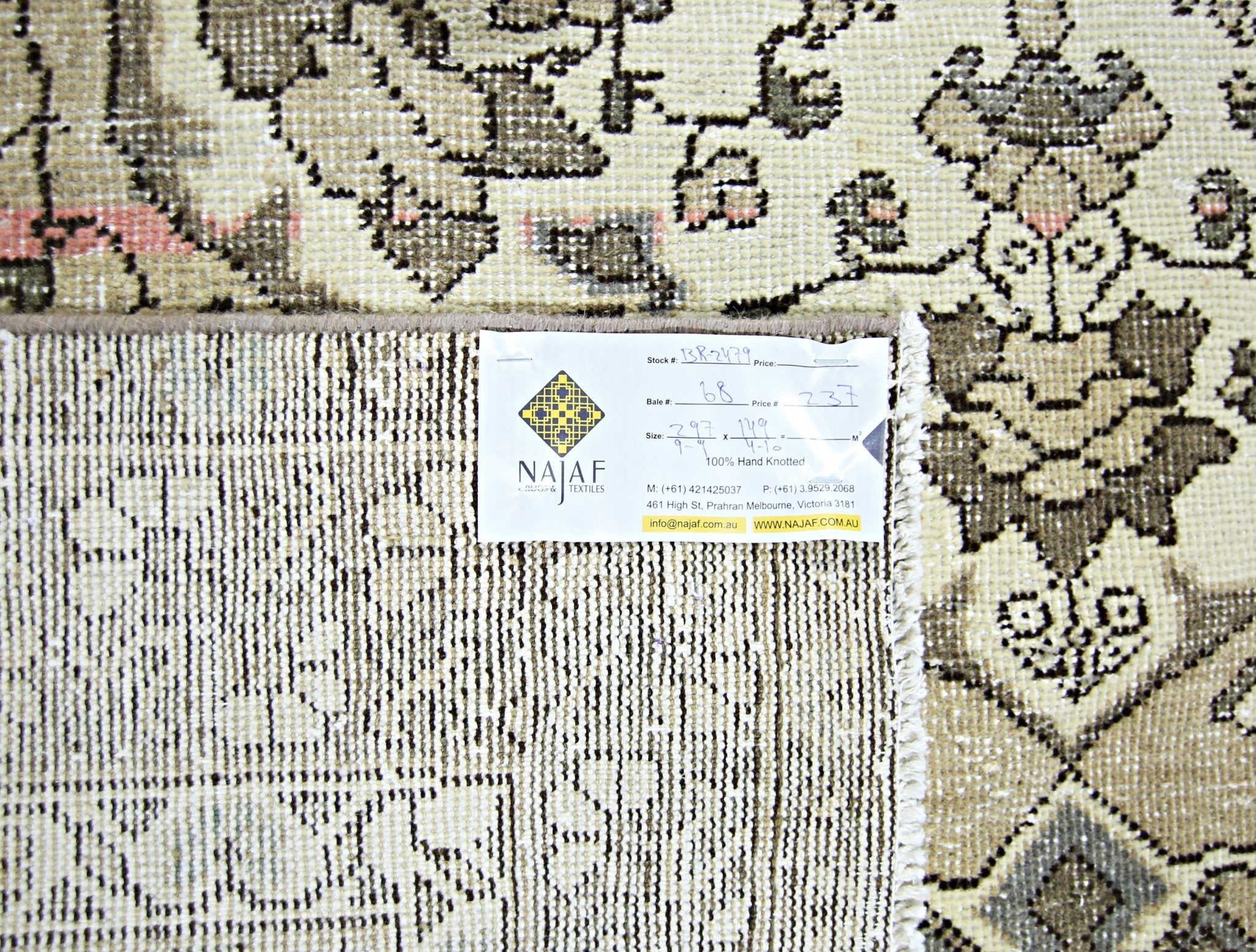 Handmade Vintage Persian Rug | 297 x 149 cm | 9'9" x 4'10" - Najaf Rugs & Textile