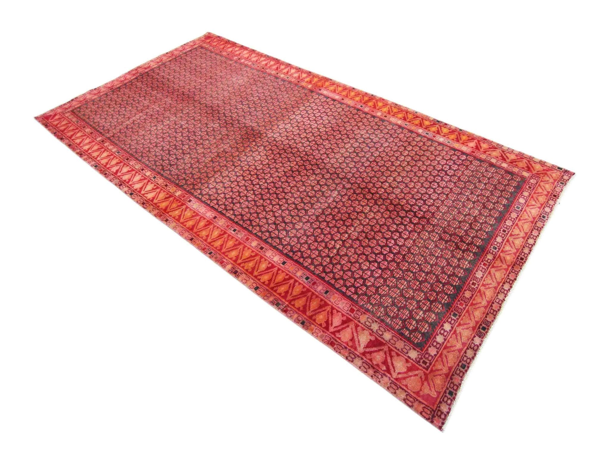 Handmade Vintage Persian Rug | 298 x 147 cm | 9'9" x 4'10" - Najaf Rugs & Textile