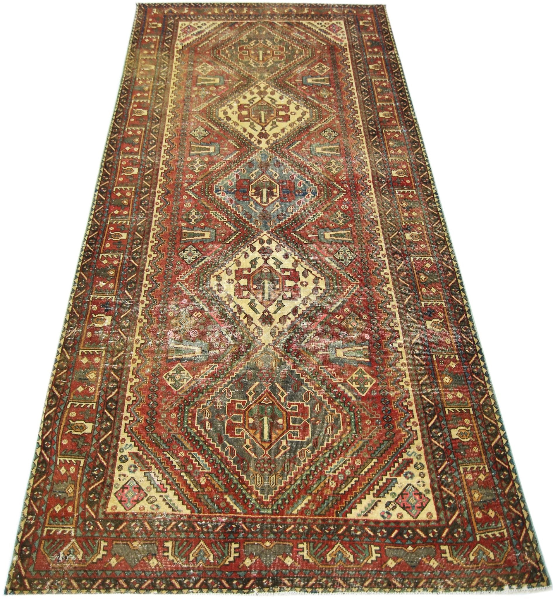 Handmade Vintage Persian Rug | 302 x 155 cm | 9'11" x 5'1" - Najaf Rugs & Textile