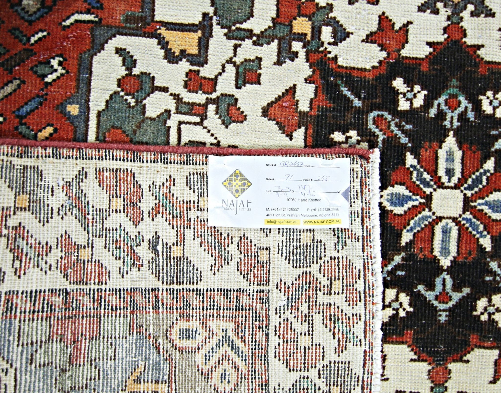 Handmade Vintage Persian Rug | 303 x 147 cm | 9'11" x 4'10" - Najaf Rugs & Textile