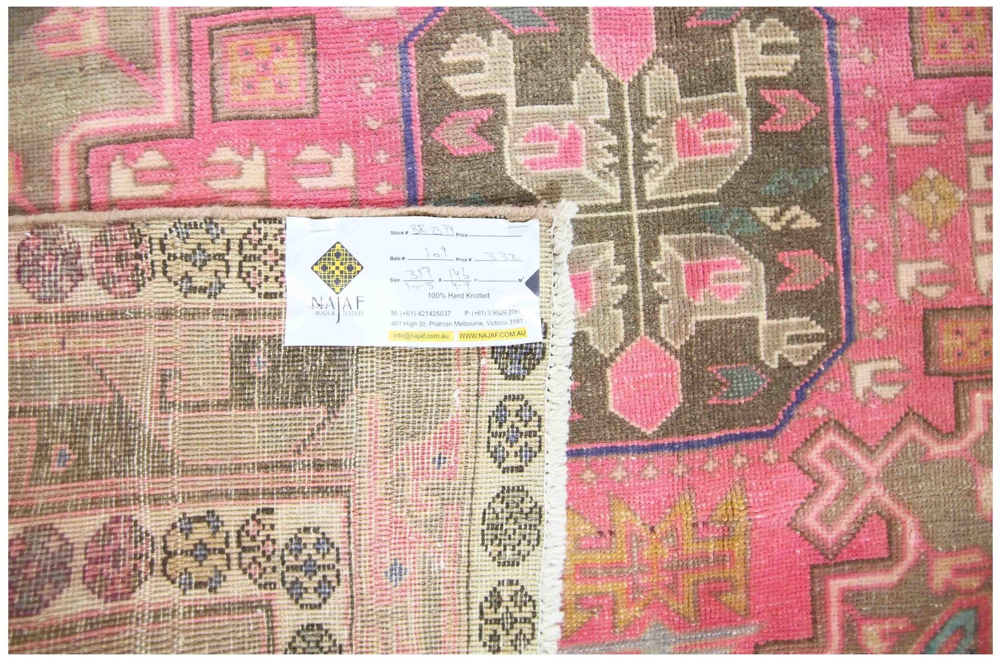 Handmade Vintage Persian Rug | 317 x 146 cm | 10'5" x 4'9" - Najaf Rugs & Textile