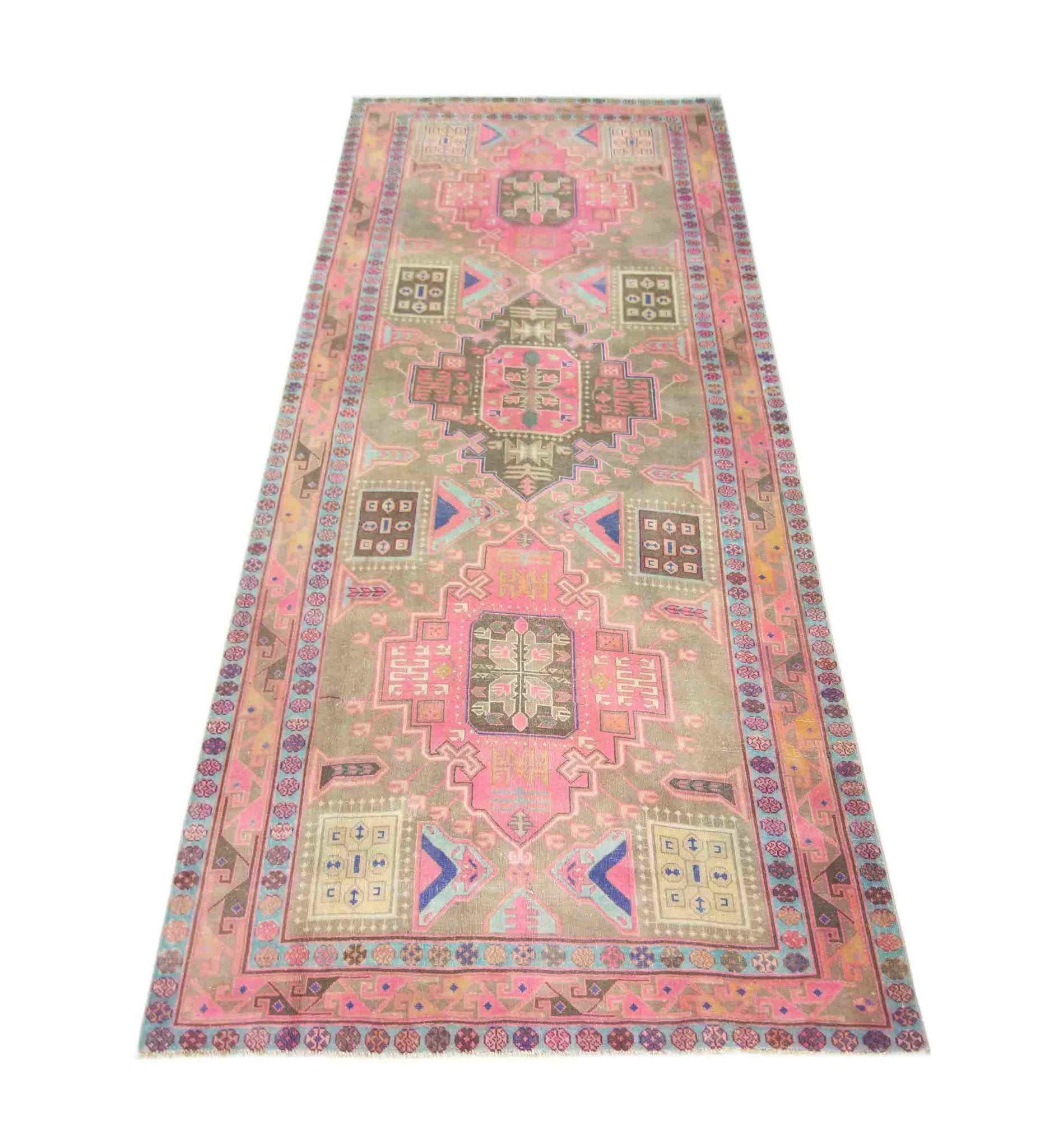 Handmade Vintage Persian Rug | 317 x 146 cm | 10'5" x 4'9" - Najaf Rugs & Textile