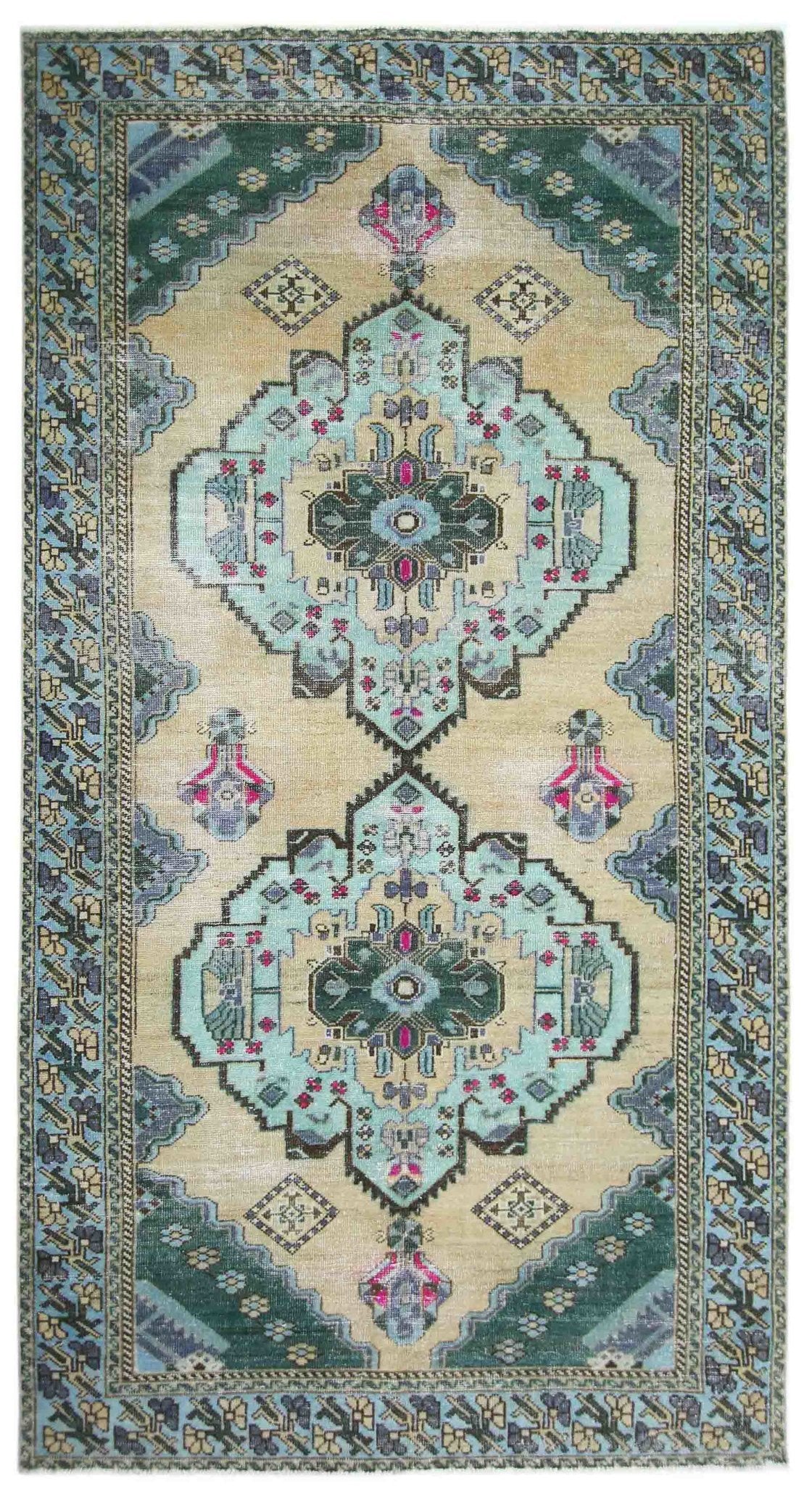Handmade Vintage Persian Rug | 326 x 168 cm | 10'9" x 5'6" - Najaf Rugs & Textile