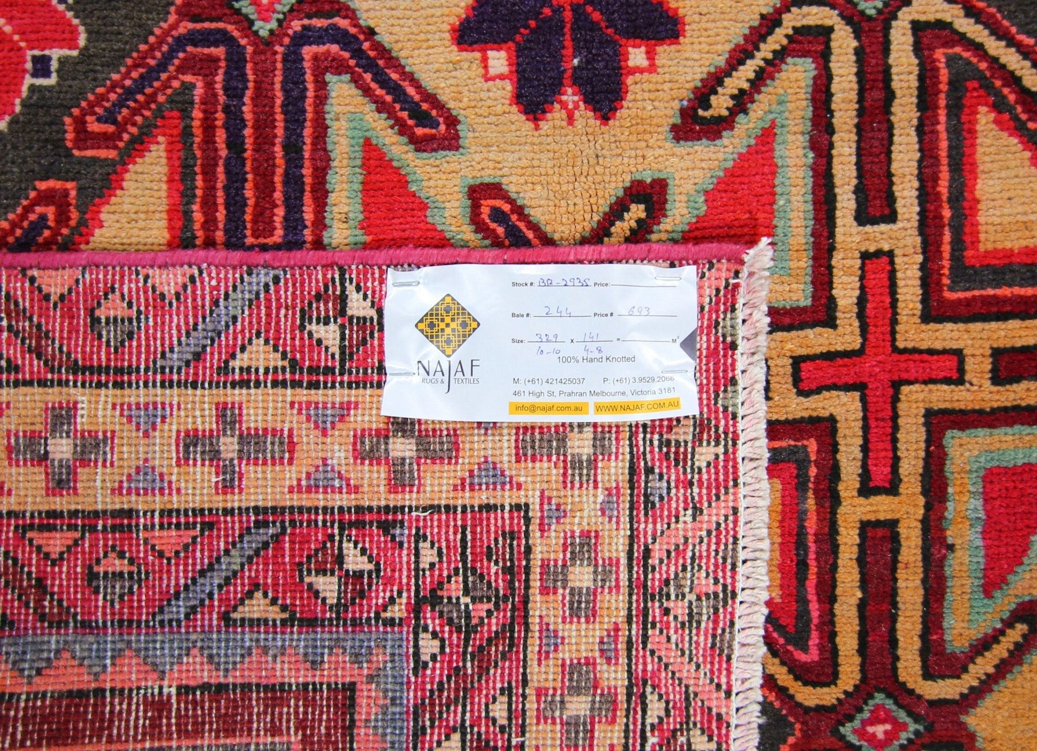 Handmade Vintage Persian Rug | 329 x 141 cm | 10'10" x 4'8" - Najaf Rugs & Textile