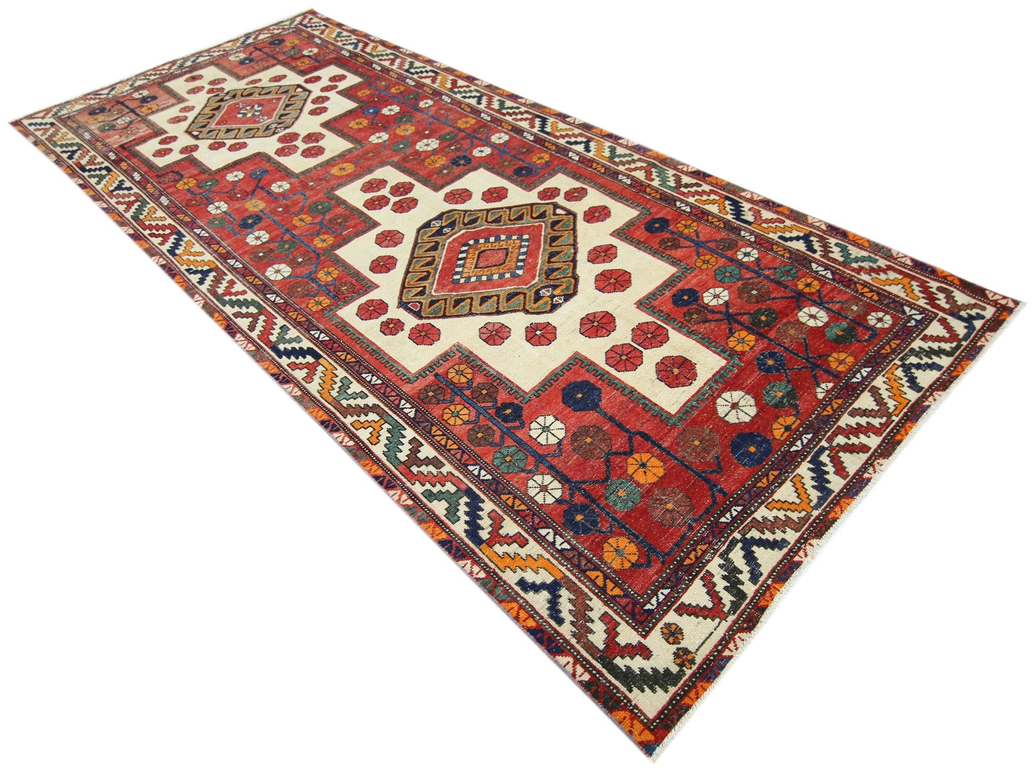Handmade Vintage Persian Rug | 358 x 158 cm | 11'9" x 5'2" - Najaf Rugs & Textile