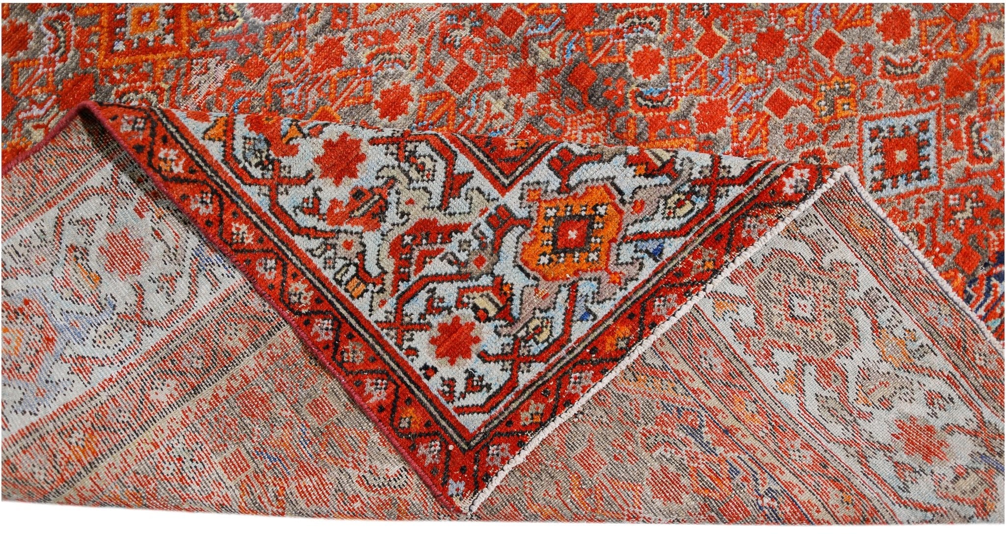 Handmade Vintage Persian Rug | 396 x 189 cm | 13' x 6'2" - Najaf Rugs & Textile