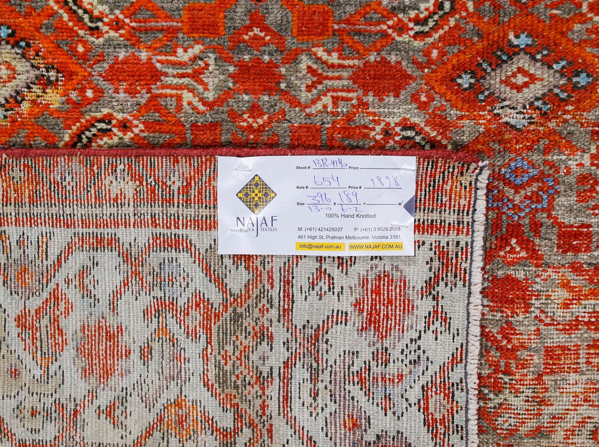 Handmade Vintage Persian Rug | 396 x 189 cm | 13' x 6'2" - Najaf Rugs & Textile