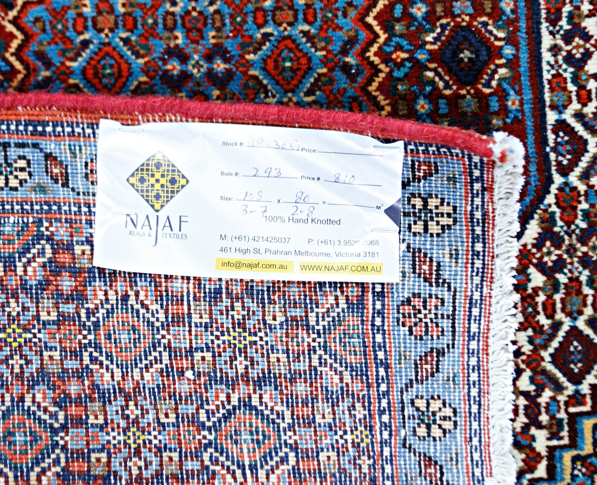 Handmade Vintage Persian Sanandaj Rug | 108 x 80 cm | 3'7" x 2'8" - Najaf Rugs & Textile