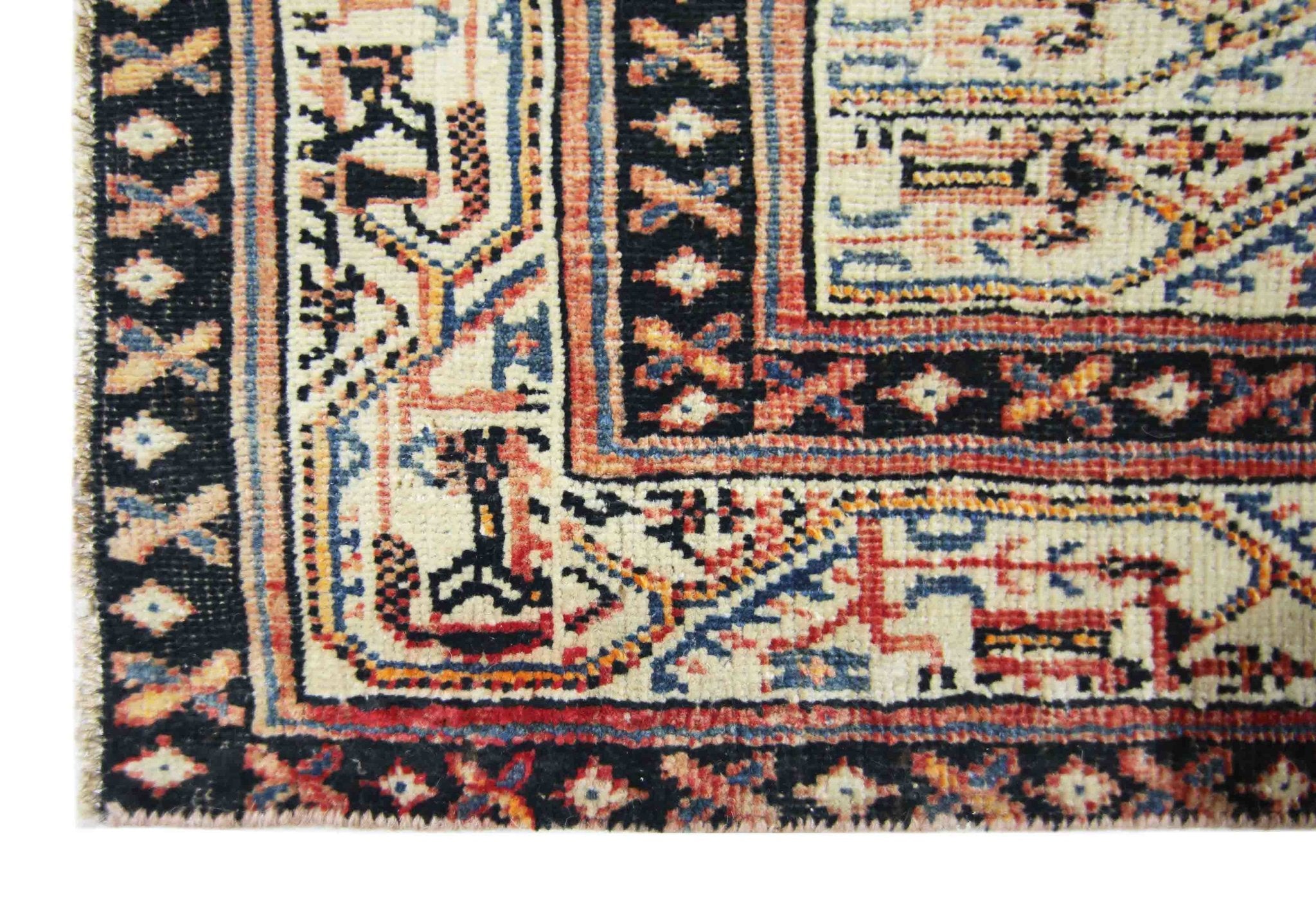 Handmade Vintage Persian Saraband Rug | 195 x 133 cm | 6'5" x 4'4" - Najaf Rugs & Textile