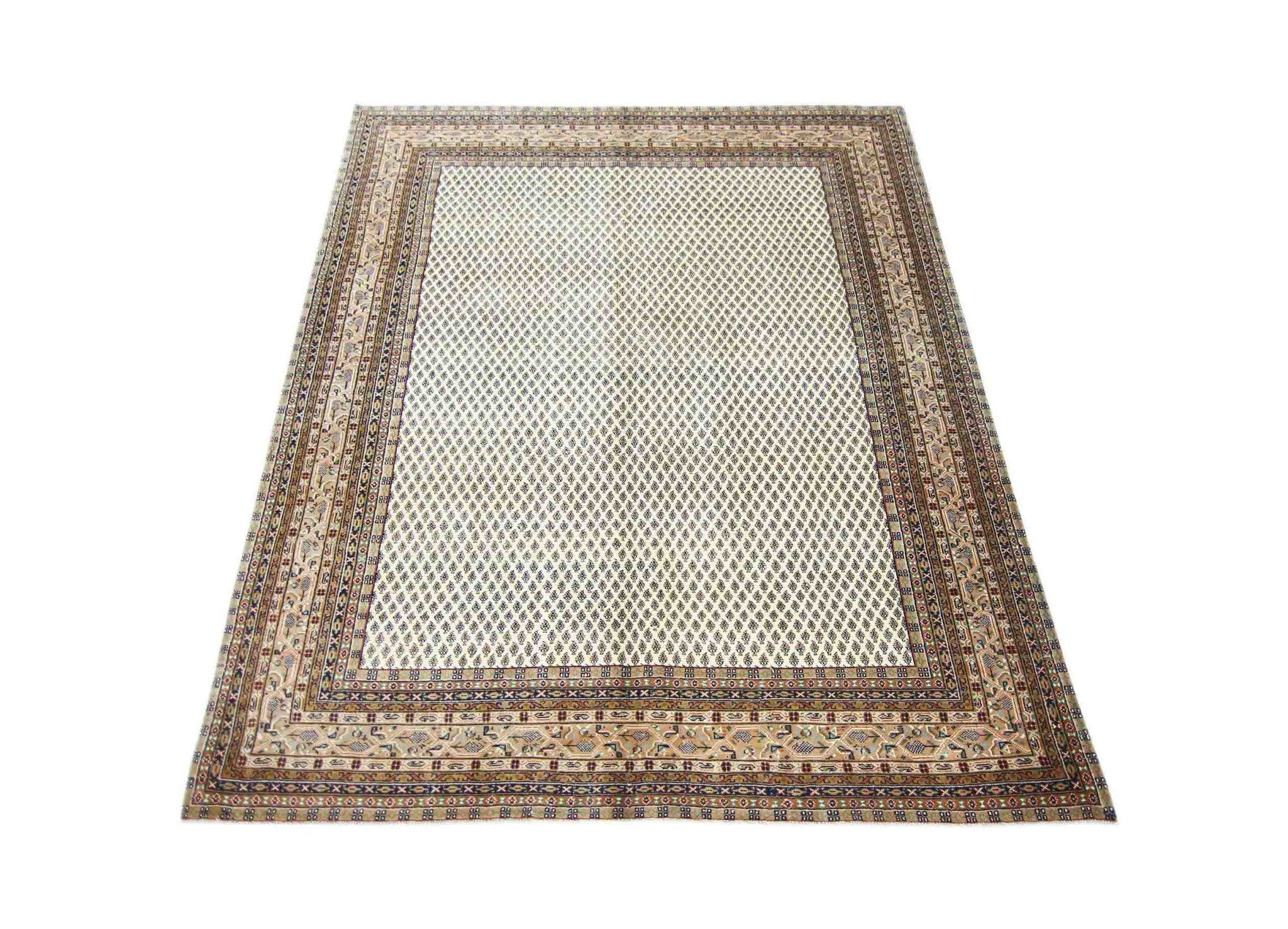 Handmade Vintage Persian Saraband Rug | 240 x 185 cm | 7'10" x 6'1" - Najaf Rugs & Textile