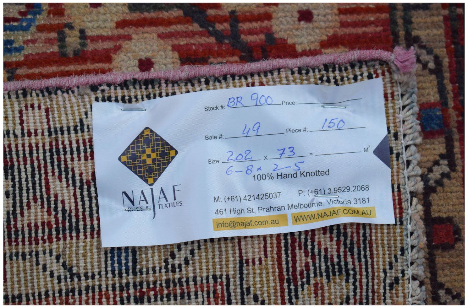 Handmade Vintage Persian Sarouk Hallway Runner | 202 x 73 cm | 6'8" x 2'5" - Najaf Rugs & Textile