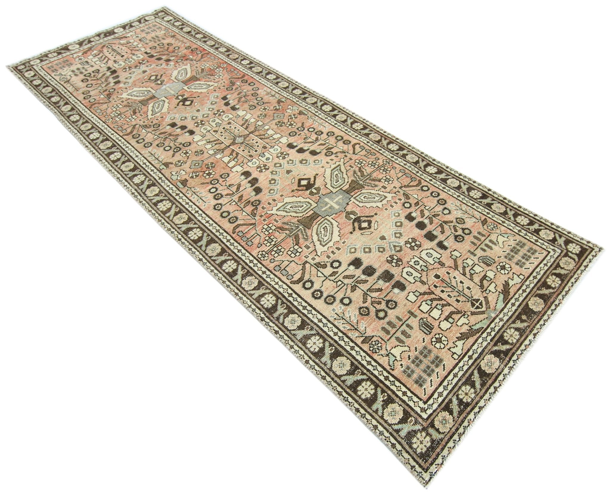 Handmade Vintage Persian Sarouk Hallway Runner | 292 x 101 cm | 9'7" x 3'4" - Najaf Rugs & Textile