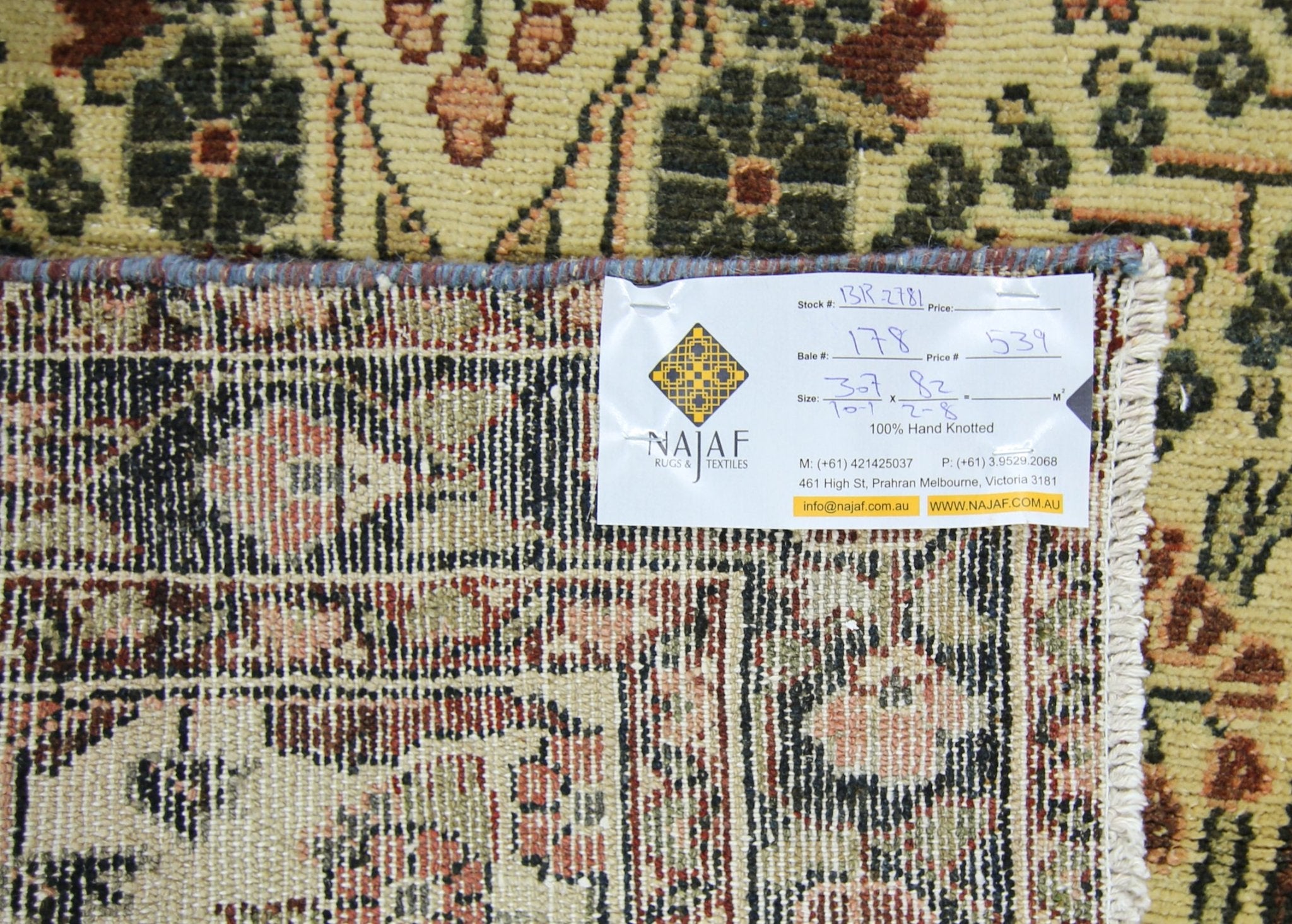 Handmade Vintage Persian Sarouk Hallway Runner | 307 x 82 cm | 10'1" x 2'8" - Najaf Rugs & Textile