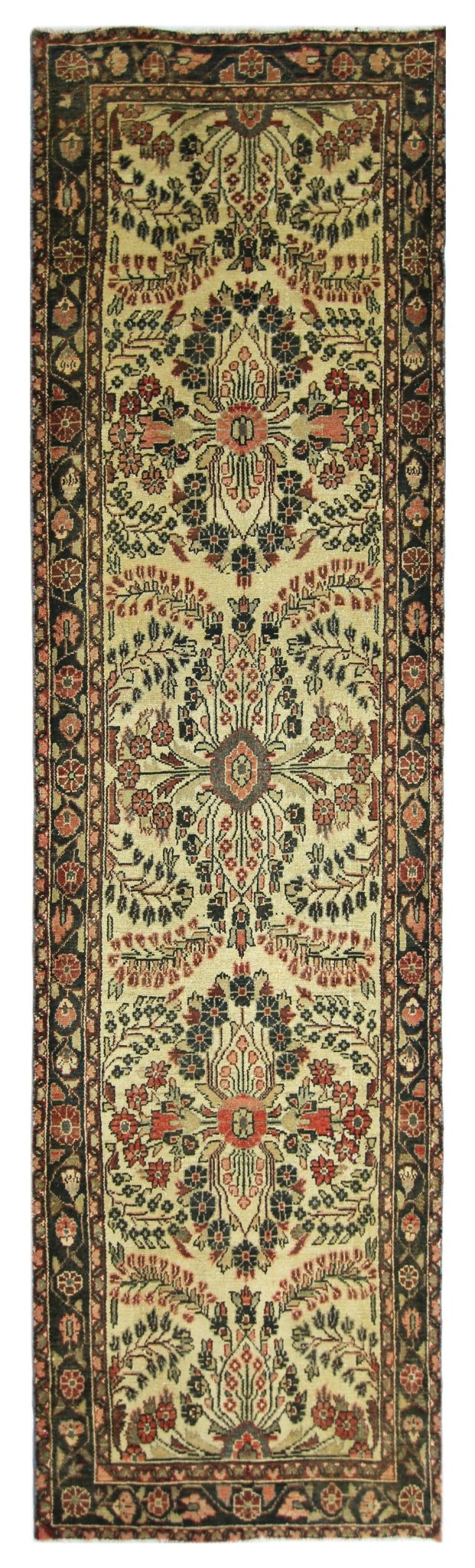 Handmade Vintage Persian Sarouk Hallway Runner | 307 x 82 cm | 10'1" x 2'8" - Najaf Rugs & Textile