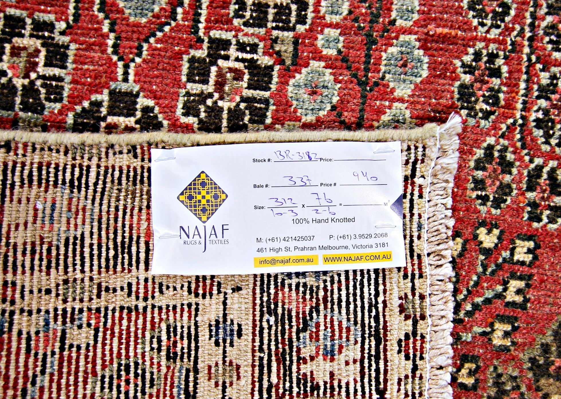 Handmade Vintage Persian Sarouk Hallway Runner | 312 x 76 cm | 10'3" x 2'6" - Najaf Rugs & Textile