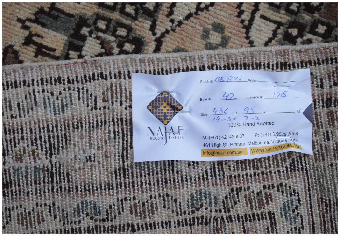 Handmade Vintage Persian Sarouk Hallway Runner | 436 x 95 cm | 14'3" x 3'2" - Najaf Rugs & Textile