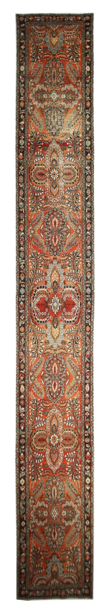 Handmade Vintage Persian Sarouk Hallway Runner | 582 x 80 cm | 19'1" x 2'7" - Najaf Rugs & Textile