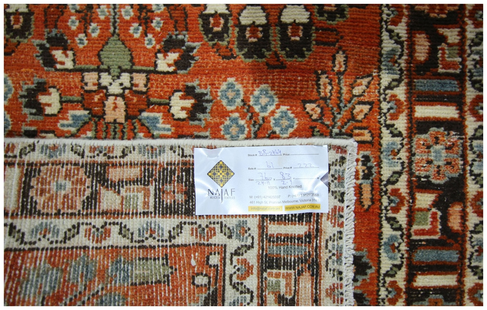 Handmade Vintage Persian Sarouk Hallway Runner | 760 x 83 cm | 24'11" x 2'9" - Najaf Rugs & Textile