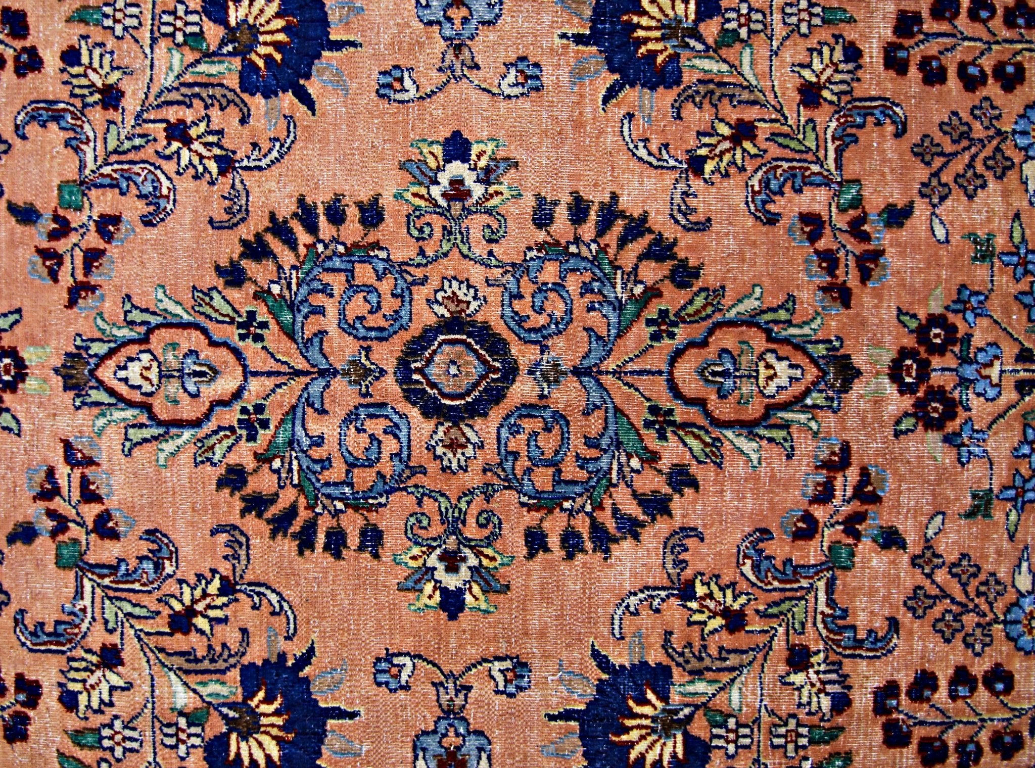 Handmade Vintage Persian Sarouk Rug | 286 x 192 cm | 9'4" x 6'4" - Najaf Rugs & Textile