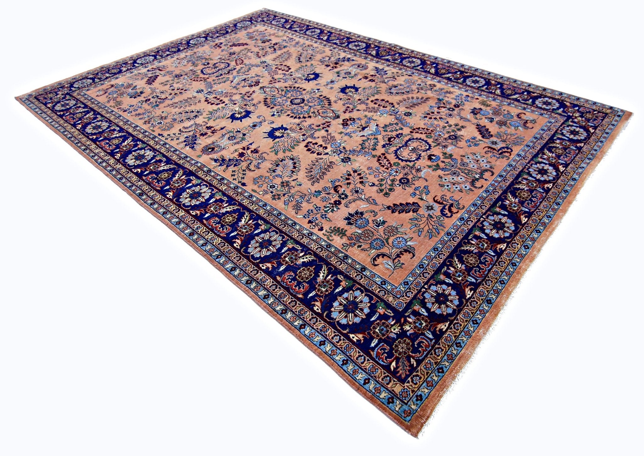 Handmade Vintage Persian Sarouk Rug | 286 x 192 cm | 9'4" x 6'4" - Najaf Rugs & Textile