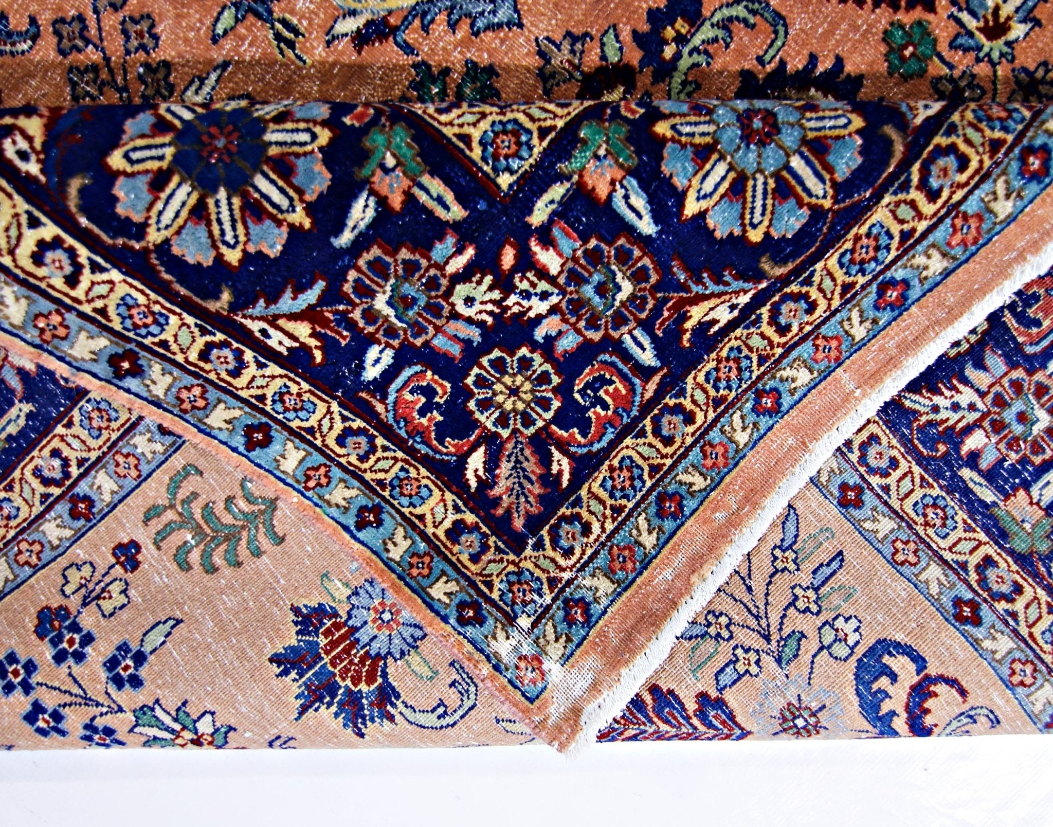 Handmade Vintage Persian Sarouk Rug | 286 x 192 cm | 9'4" x 6'4" - Najaf Rugs & Textile