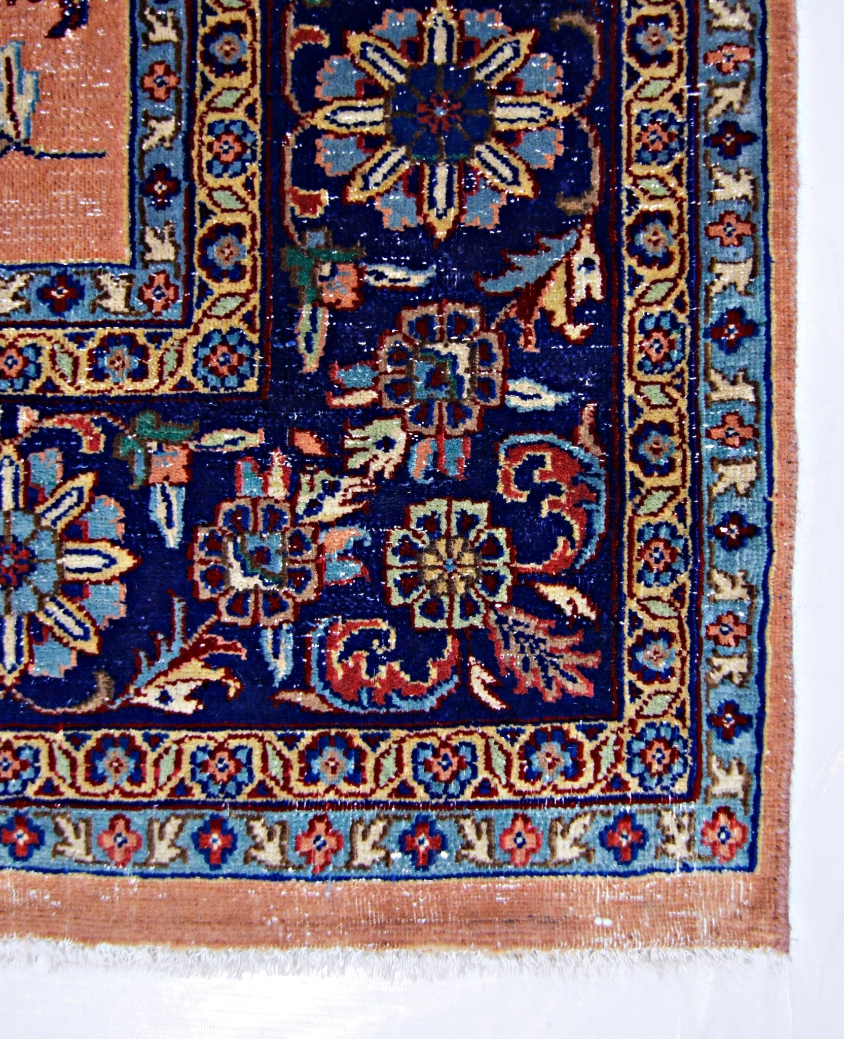 Handmade Vintage Persian Sarouk Rug | 286 x 192 cm | 9'4" x 6'4" - Najaf Rugs & Textile