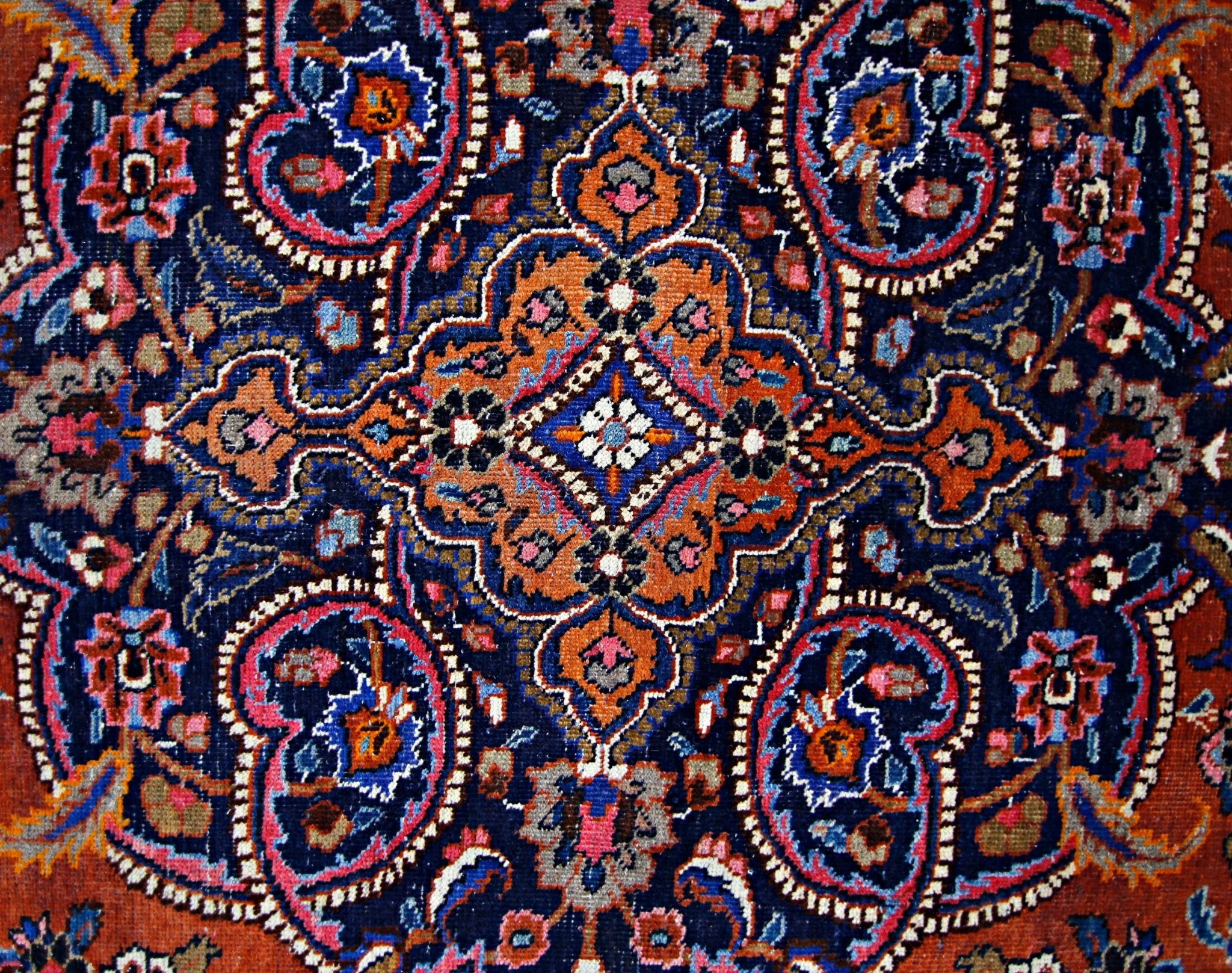 Handmade Vintage Persian Sarouk Rug | 298 x 211 cm | 9'9" x 6'11" - Najaf Rugs & Textile