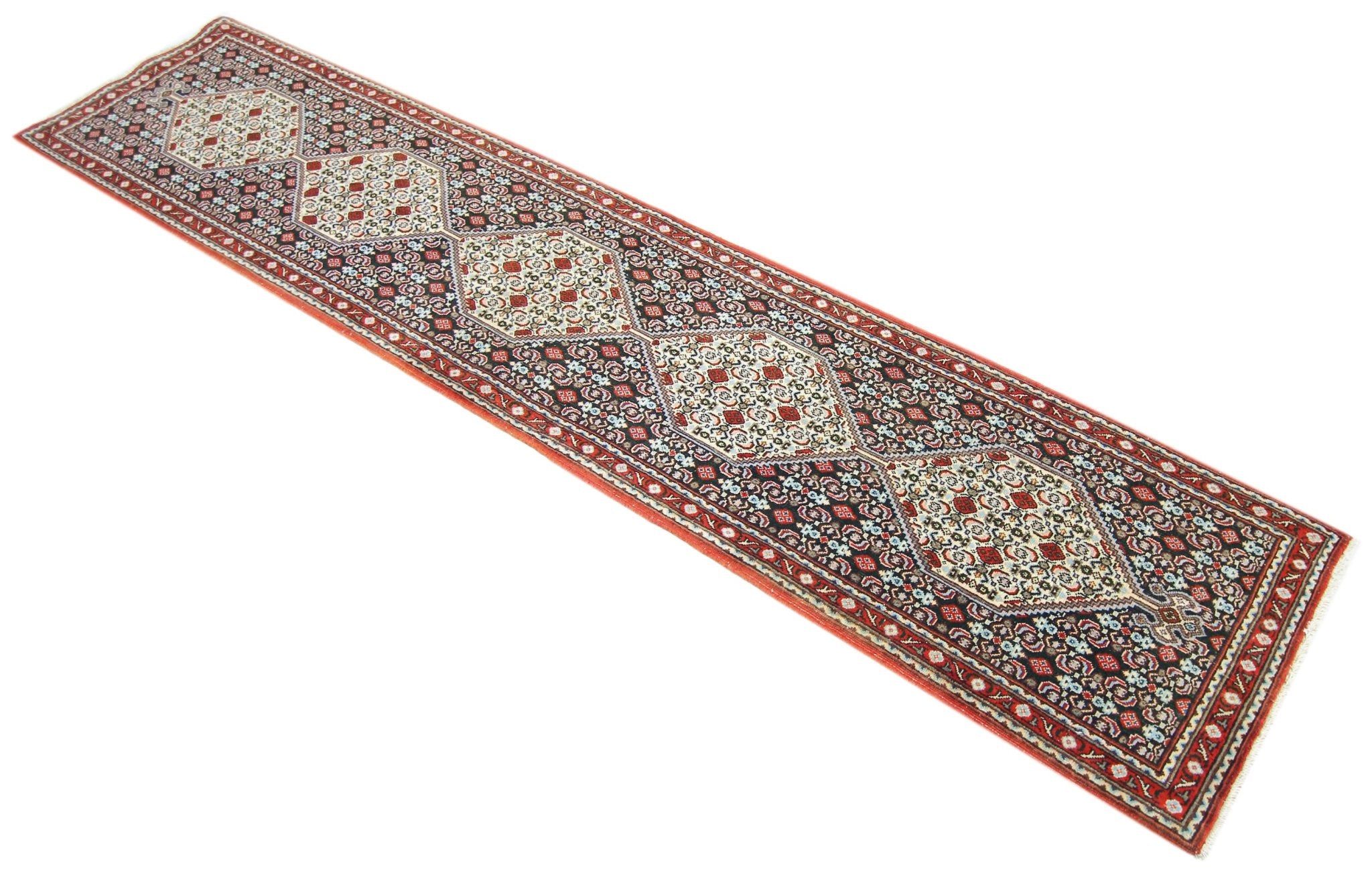 Handmade Vintage Persian Senneh Hallway Runner | 256 x 53 cm | 8'5" x 1'9" - Najaf Rugs & Textile