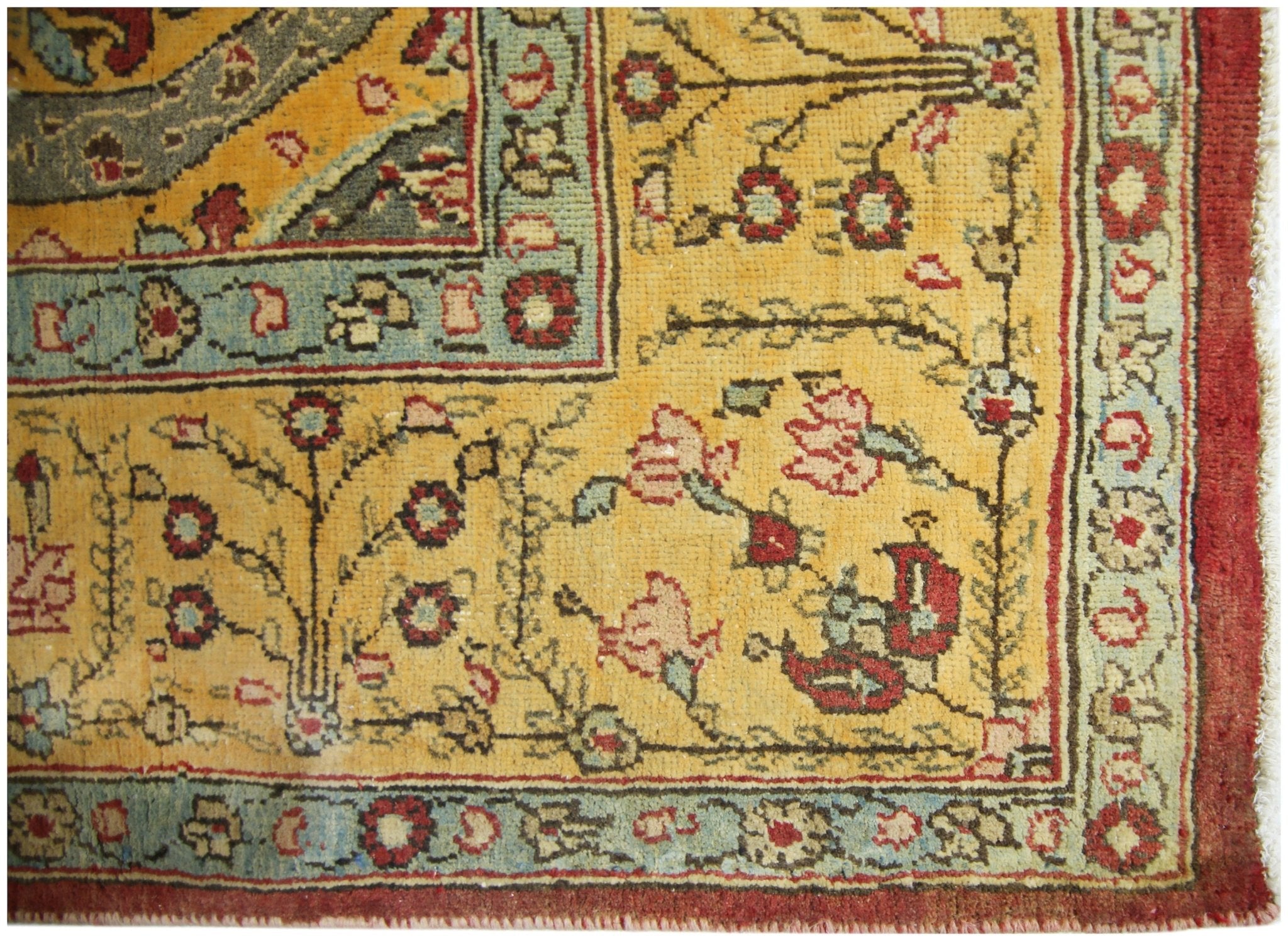 Handmade Vintage Persian Senneh Paisley Rug | 285 x 183 cm | 9'5" x 6' - Najaf Rugs & Textile