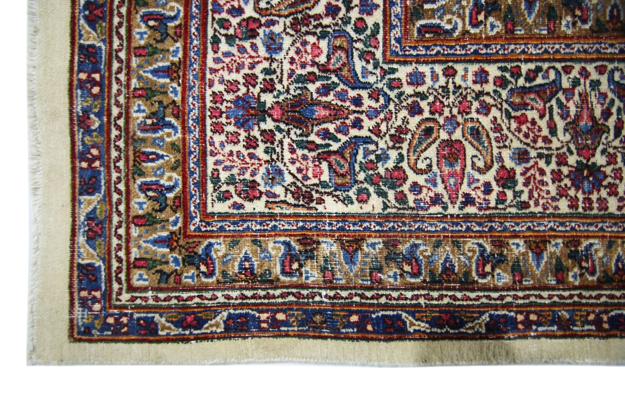 Handmade Vintage Persian Senneh Paisley Rug | 387 x 295 cm | 12'8" x 9'8" - Najaf Rugs & Textile