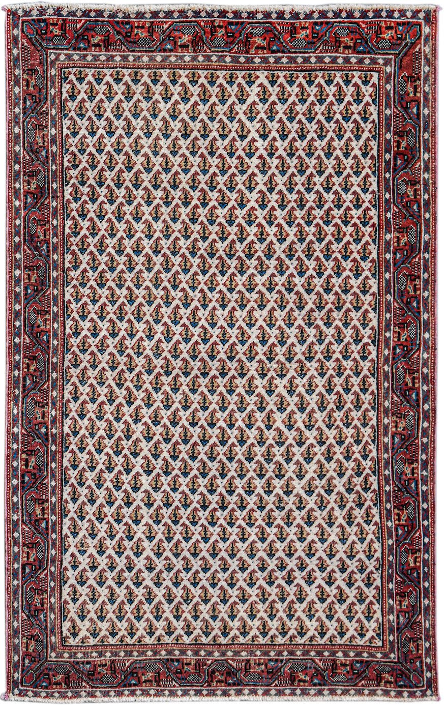 Handmade Vintage Persian Senneh Rug | 146 x 95 cm | 4'10" x 3'2" - Najaf Rugs & Textile