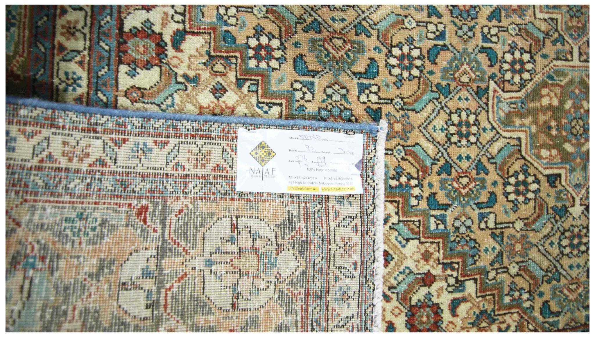 Handmade Vintage Persian Senneh Rug | 276 x 199 cm | 9' x 6'6" - Najaf Rugs & Textile