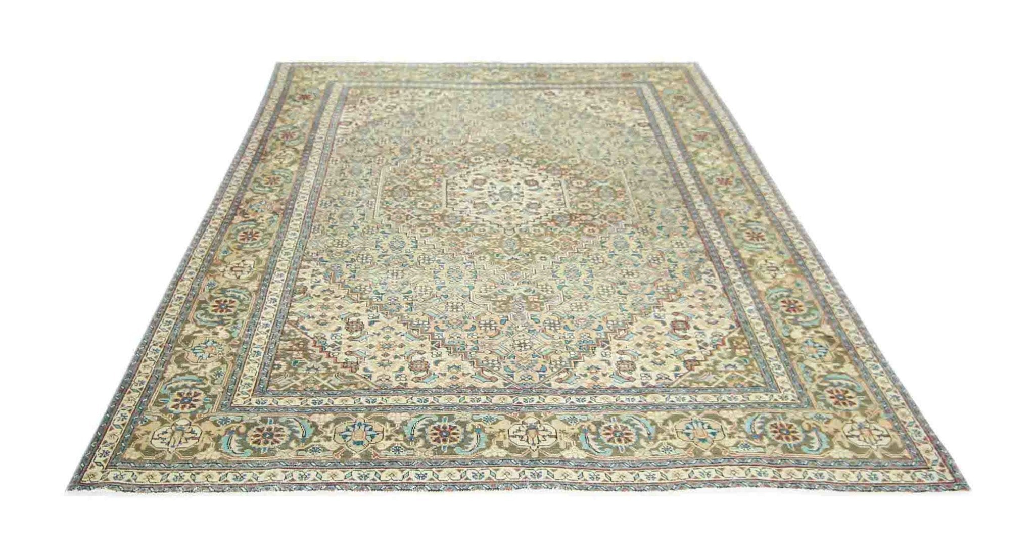Handmade Vintage Persian Senneh Rug | 276 x 199 cm | 9' x 6'6" - Najaf Rugs & Textile
