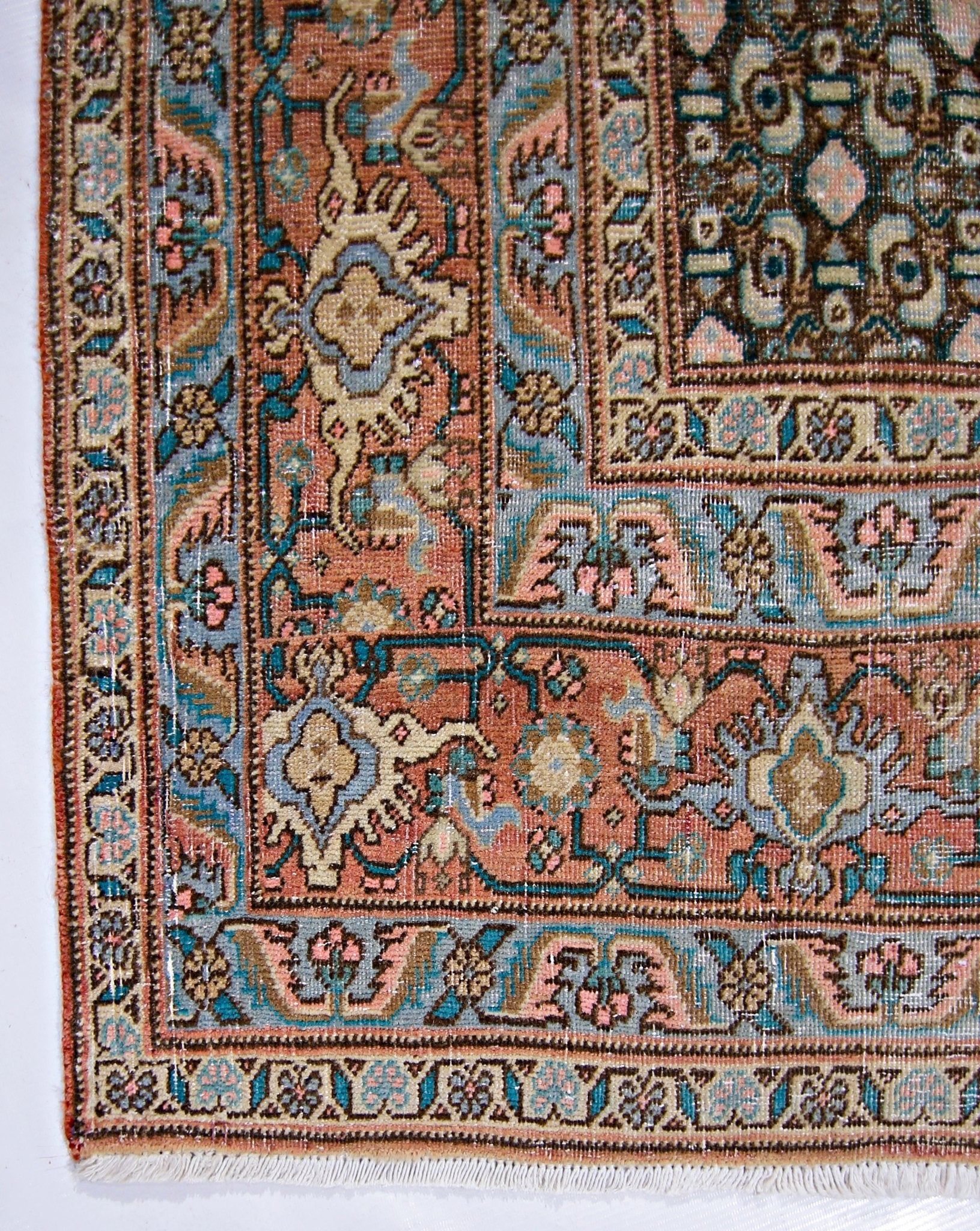Handmade Vintage Persian Senneh Rug | 278 x 203 cm | 9'2" x 6'8" - Najaf Rugs & Textile