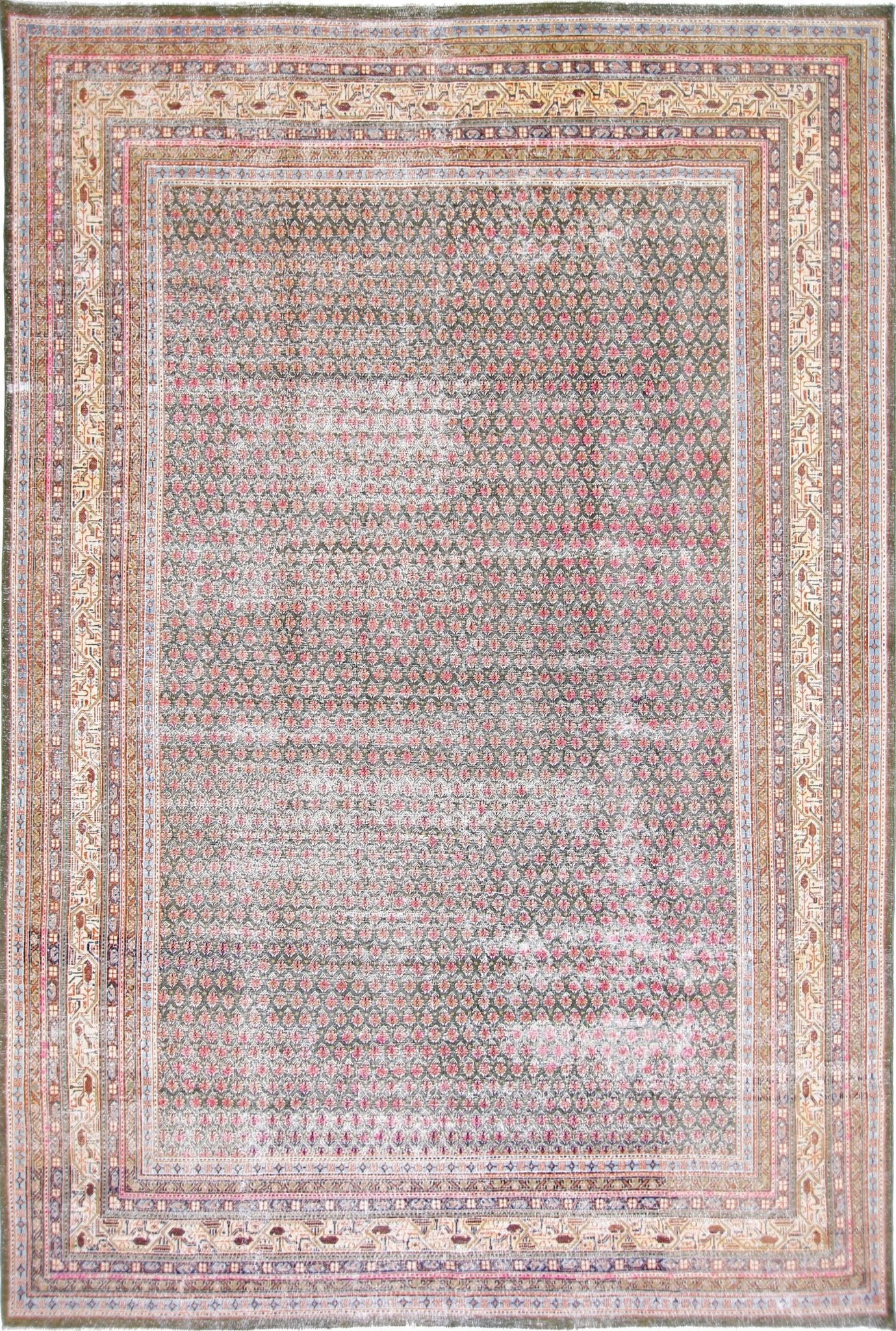 Handmade Vintage Persian Senneh Rug | 288 x 194 cm | 9'5" x 6'4" - Najaf Rugs & Textile